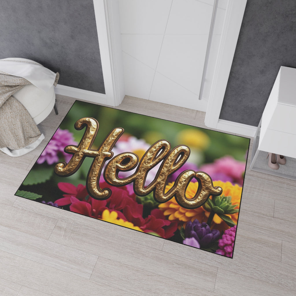 Hello Floral Welcome Mat