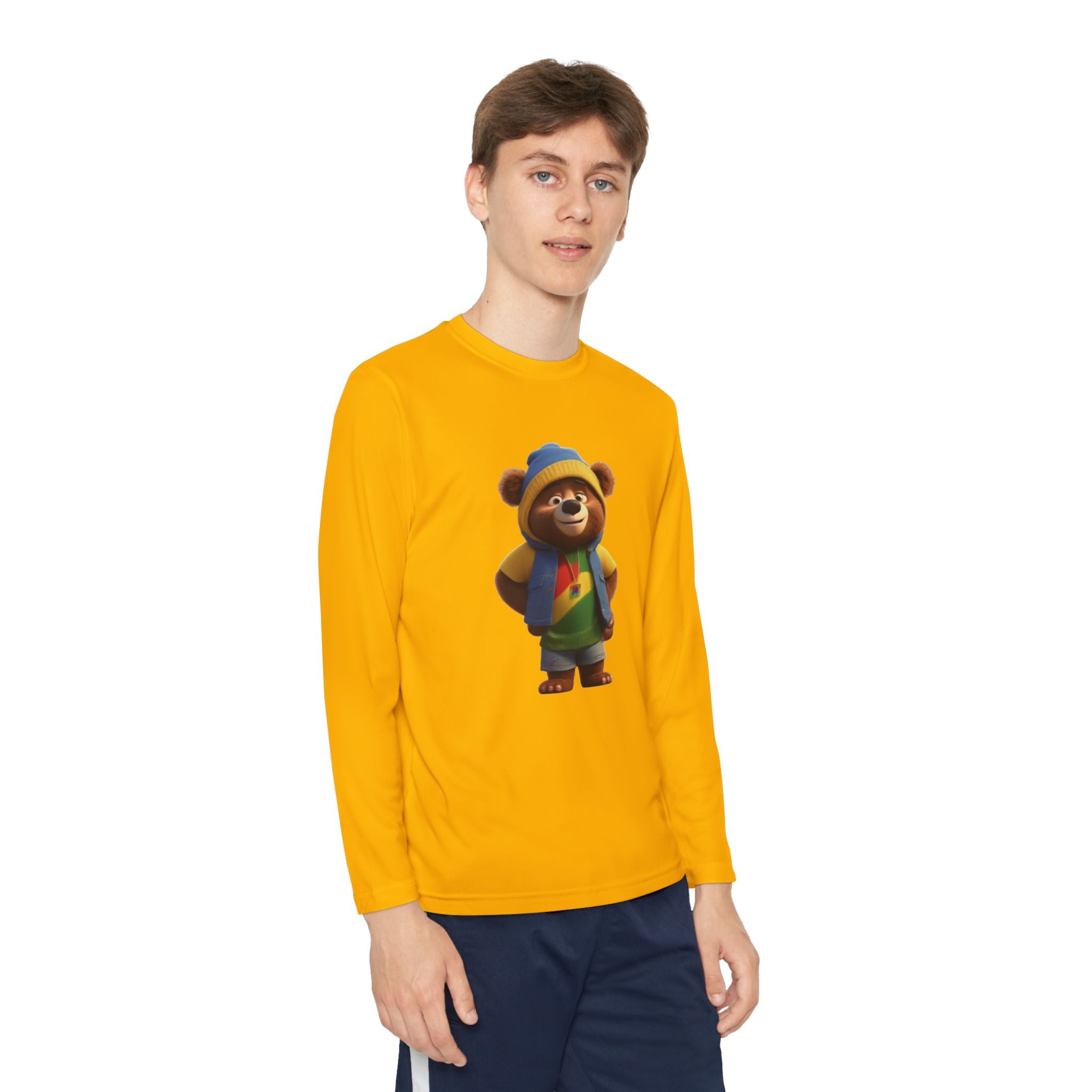 Youth Long Sleeve Tee - Bear Image Gift for Young People