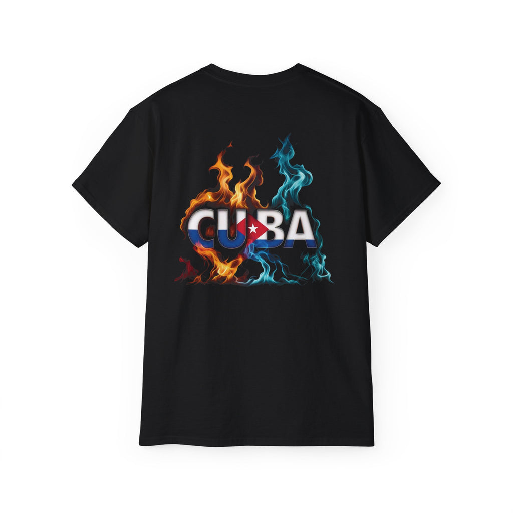 Camiseta gráfica con llamas de Cuba