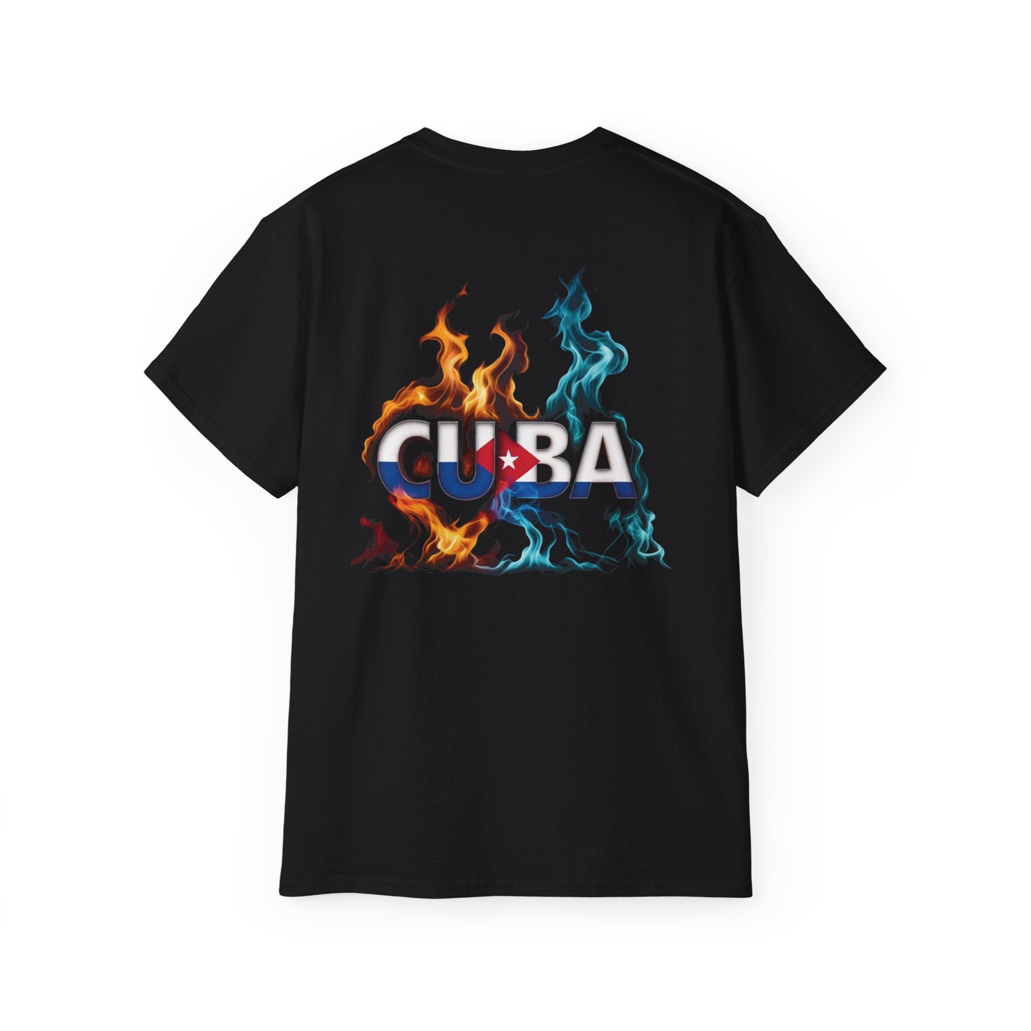 Camiseta gráfica con llamas de Cuba