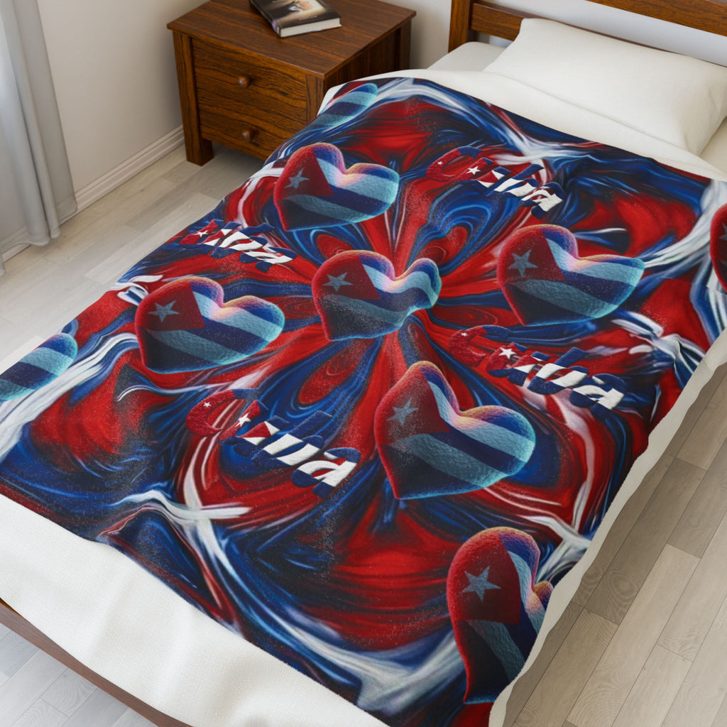 Manta de terciopelo de felpa - Diseño cubano - Regalo acogedor y cálido para el hogar - Manta personalizada