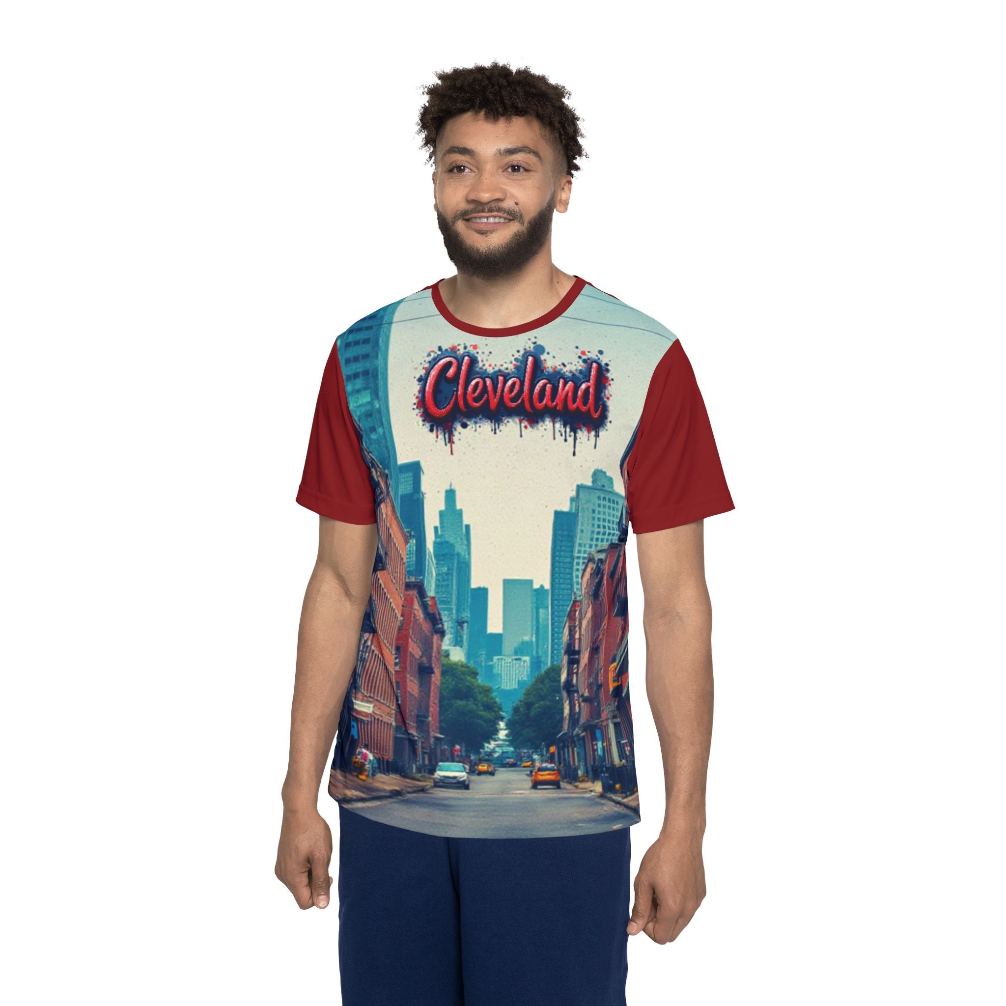 Cleveland Cityscape Men's Sports Jersey — Vintage Urban Crew Tee