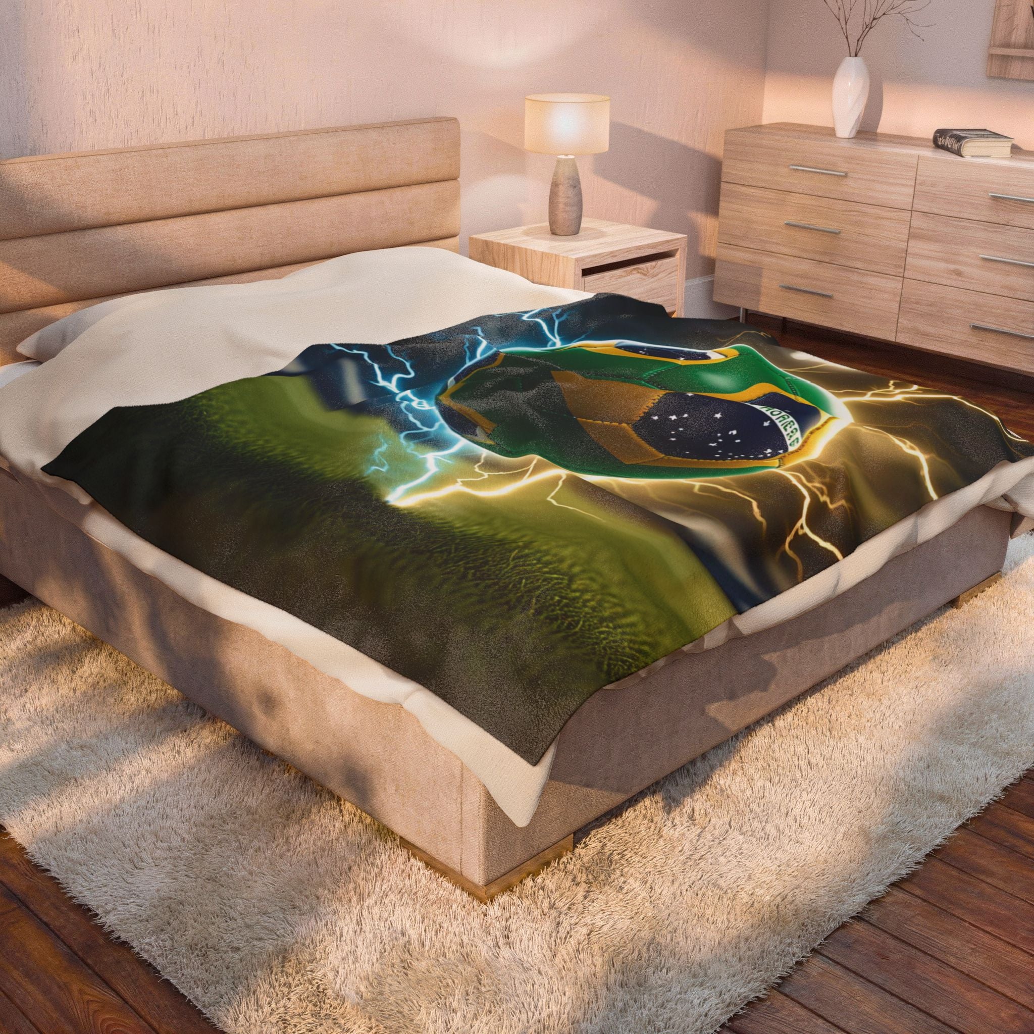 Cobertor de veludo de futebol