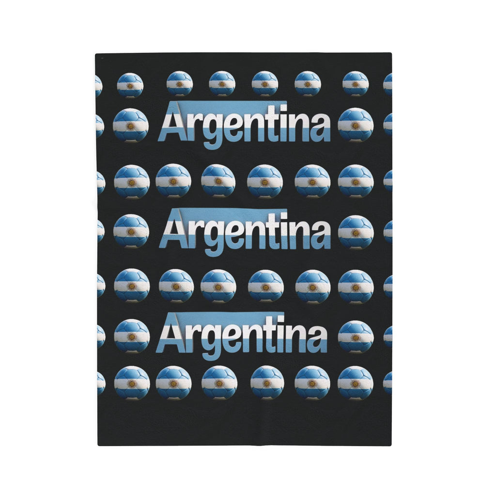 Manta de terciopelo de muchas bolas de soccer- Diseño argentino