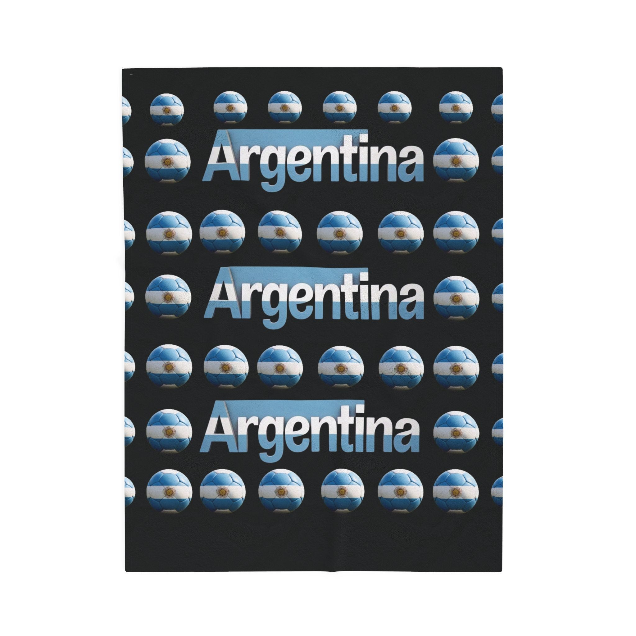 Manta de terciopelo de muchas bolas de soccer- Diseño argentino
