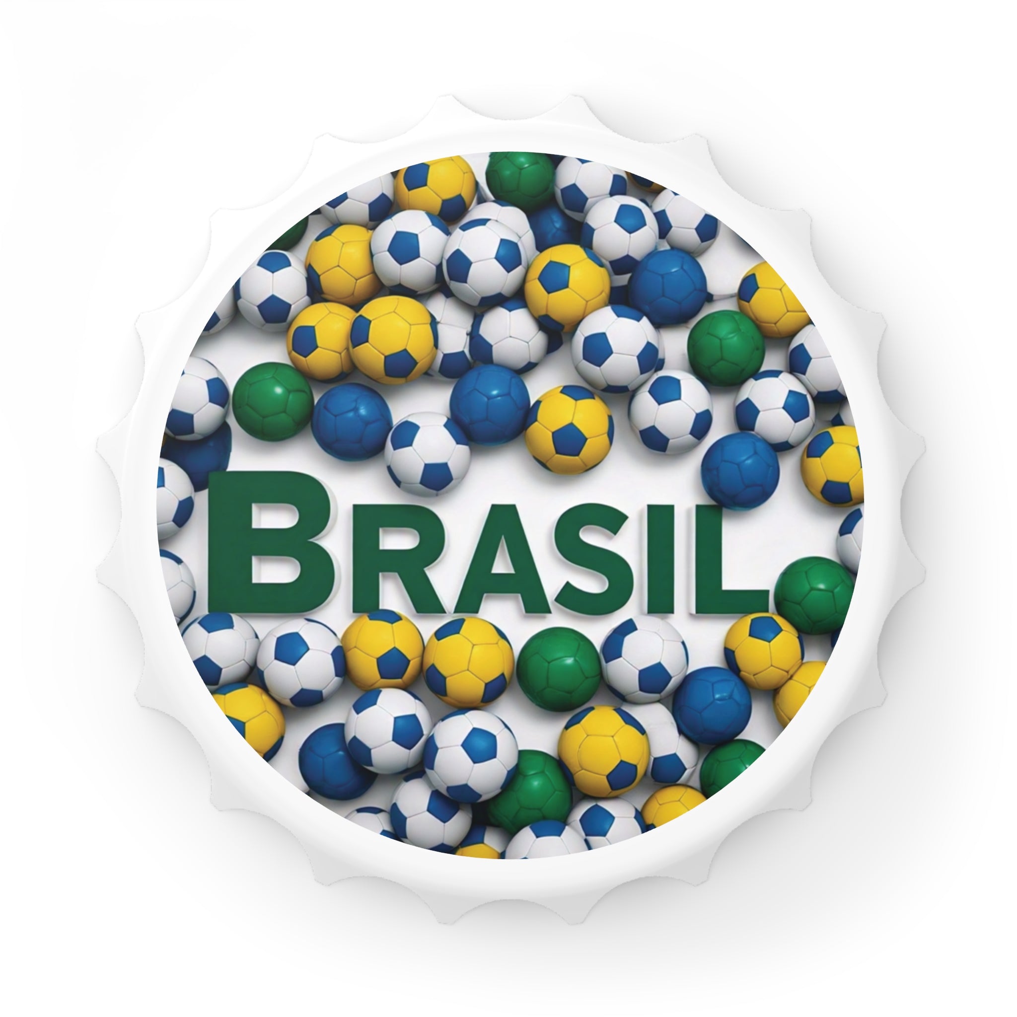 Brazilian soccer themed bottle opener - perfect for sports parties!