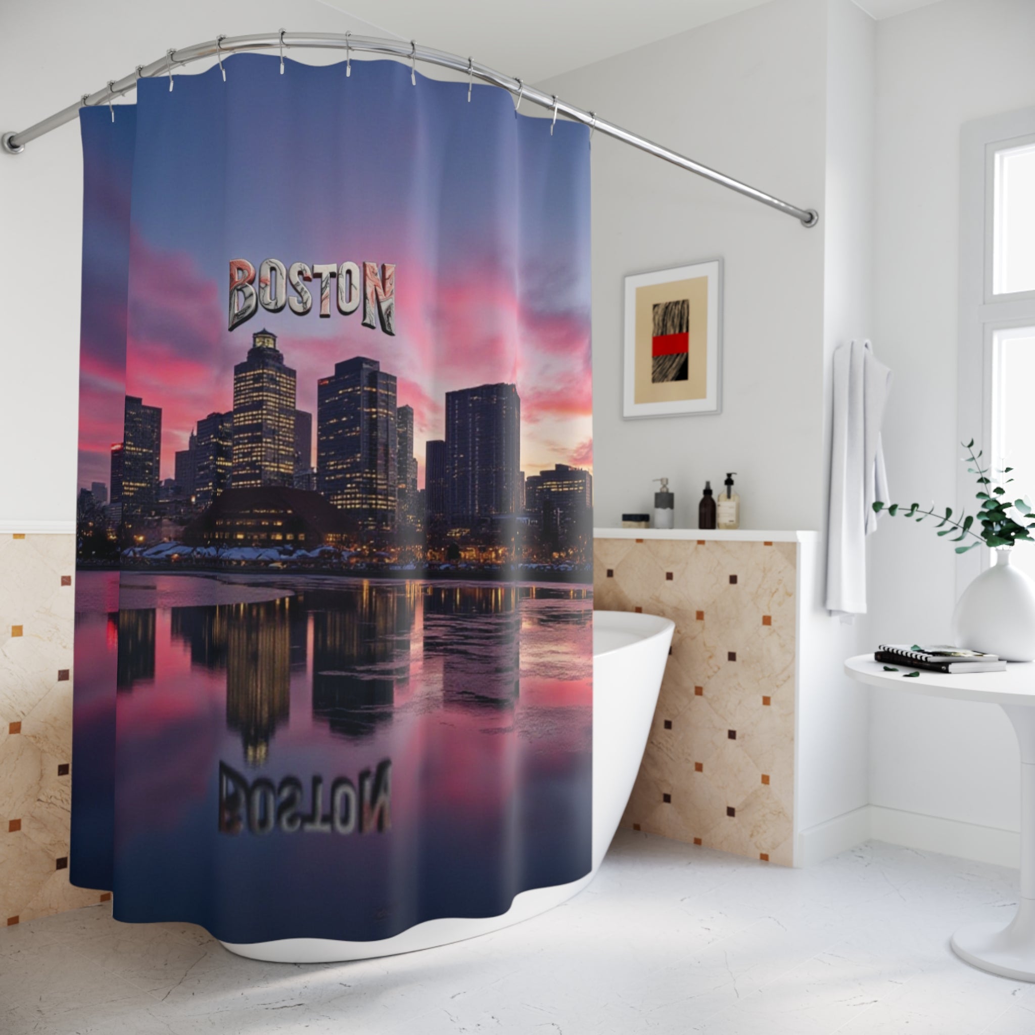 Boston Cityscape Shower Curtain - Urban Home Decor