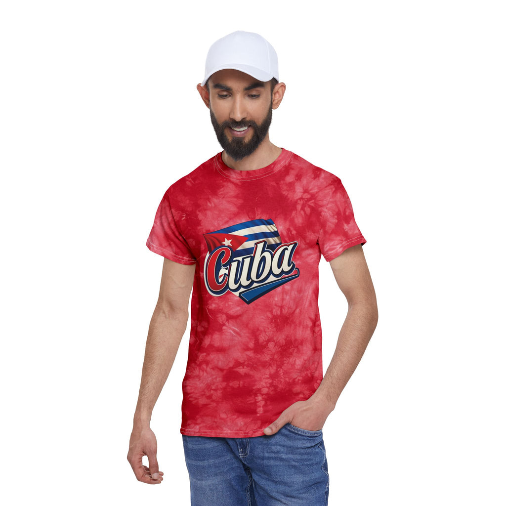 Camiseta tie-dye, camisa de cristales con diseño cubano