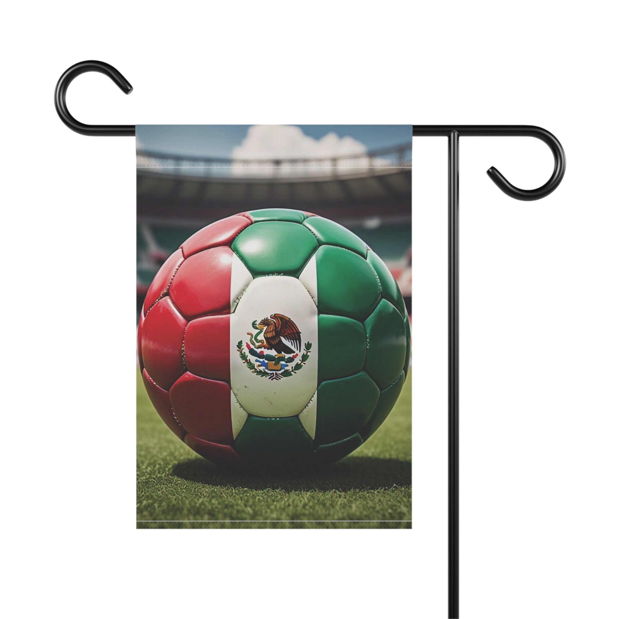 Mexico Soccer Ball Garden Flag - Mexican Football Stadium House Banner