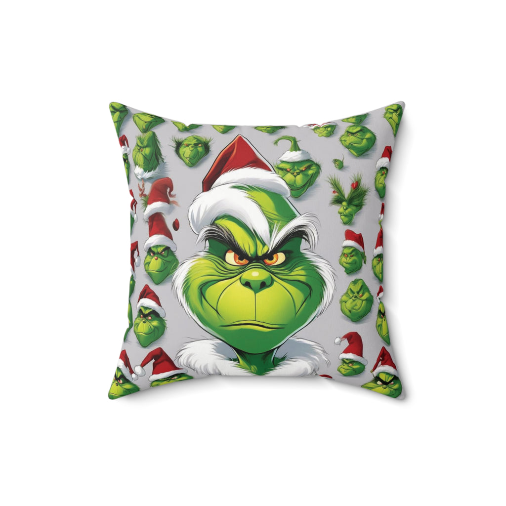 Grinch Face Pillow