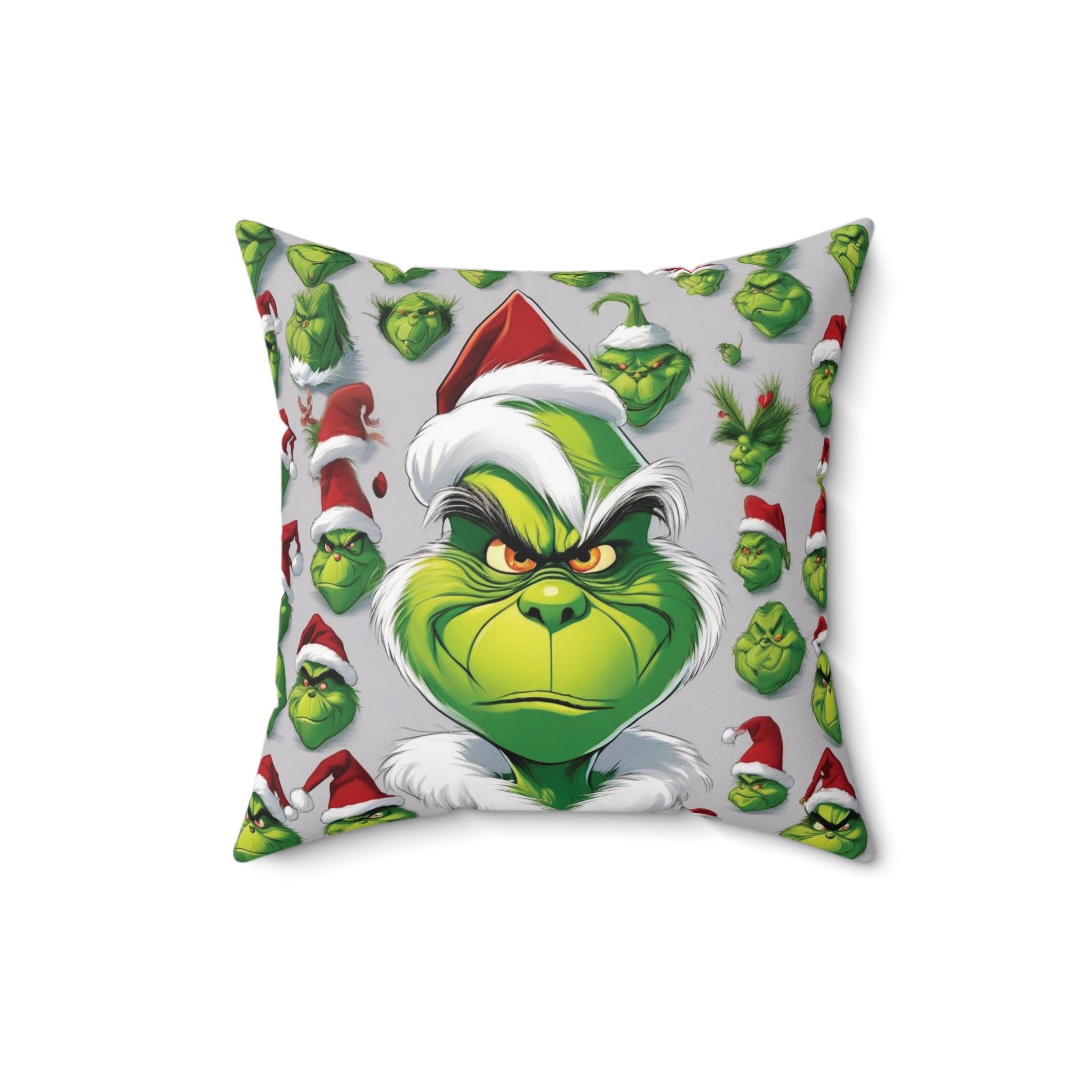 Grinch Face Pillow