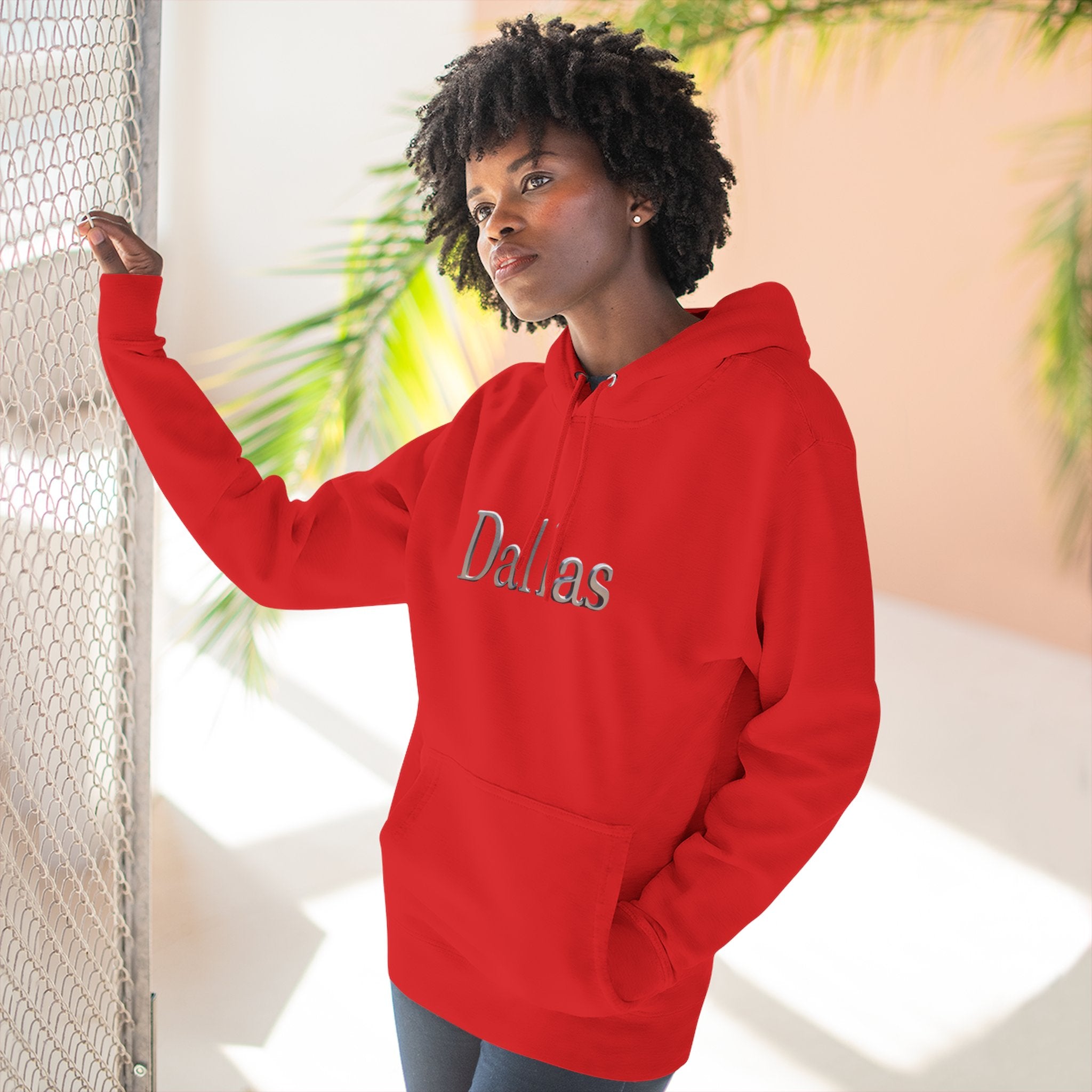 Dallas Three-Panel Fleece Hoodie | Cozy Casual Wear, City Pride Sweatshirt, Perfect Gift for Texas Lovers, Comfortable Everyday Hoodie