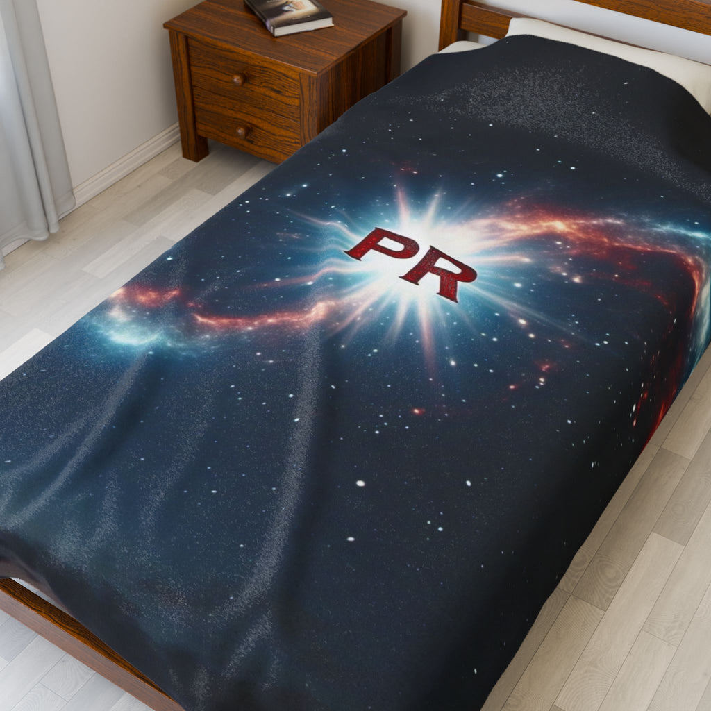 Galaxy Nebula Velveteen Plush Blanket – PR Monogram Space Throw
