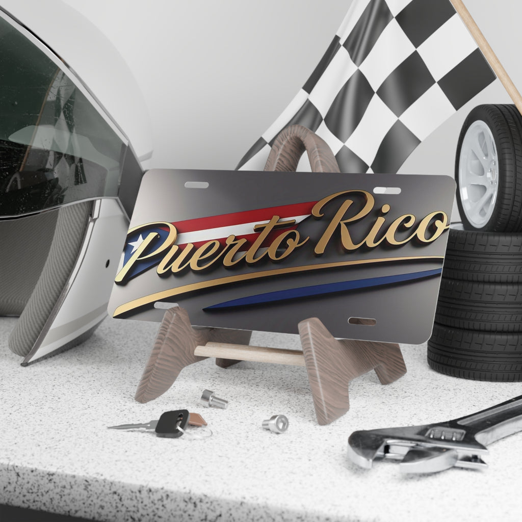 Placa de Vanidad de Puerto Rico - Decoración Personalizada para Auto