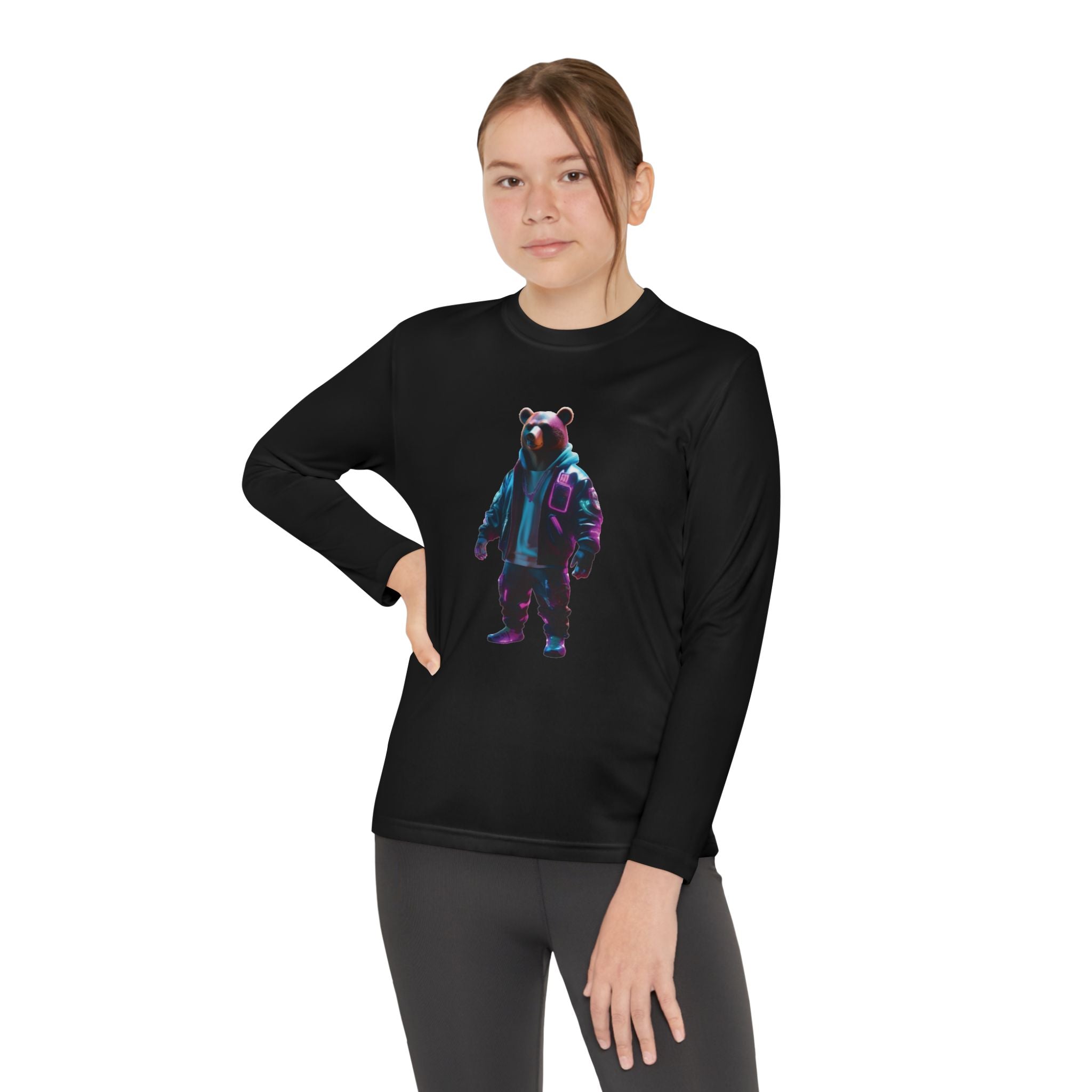 Youth Tee - Cute Bear Design for Girls, Gift for Any Occasion