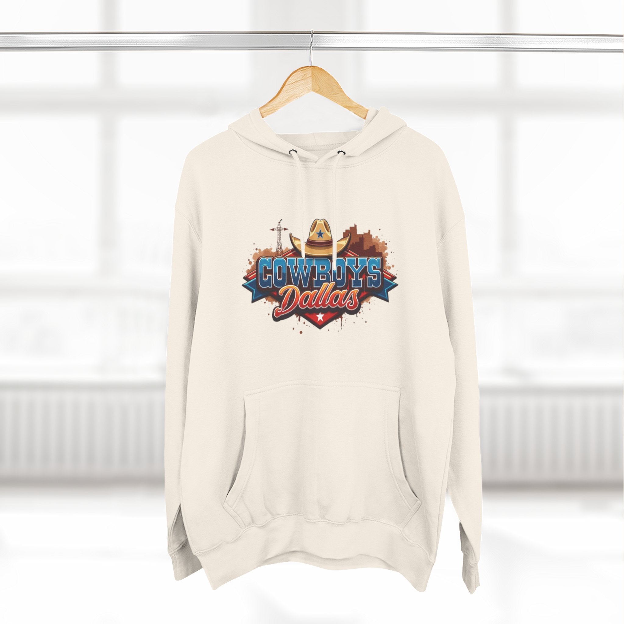 Dallas Three-Panel Fleece Hoodie, sweatshirt, clothing, cozy hoodie, for gift winter wear 