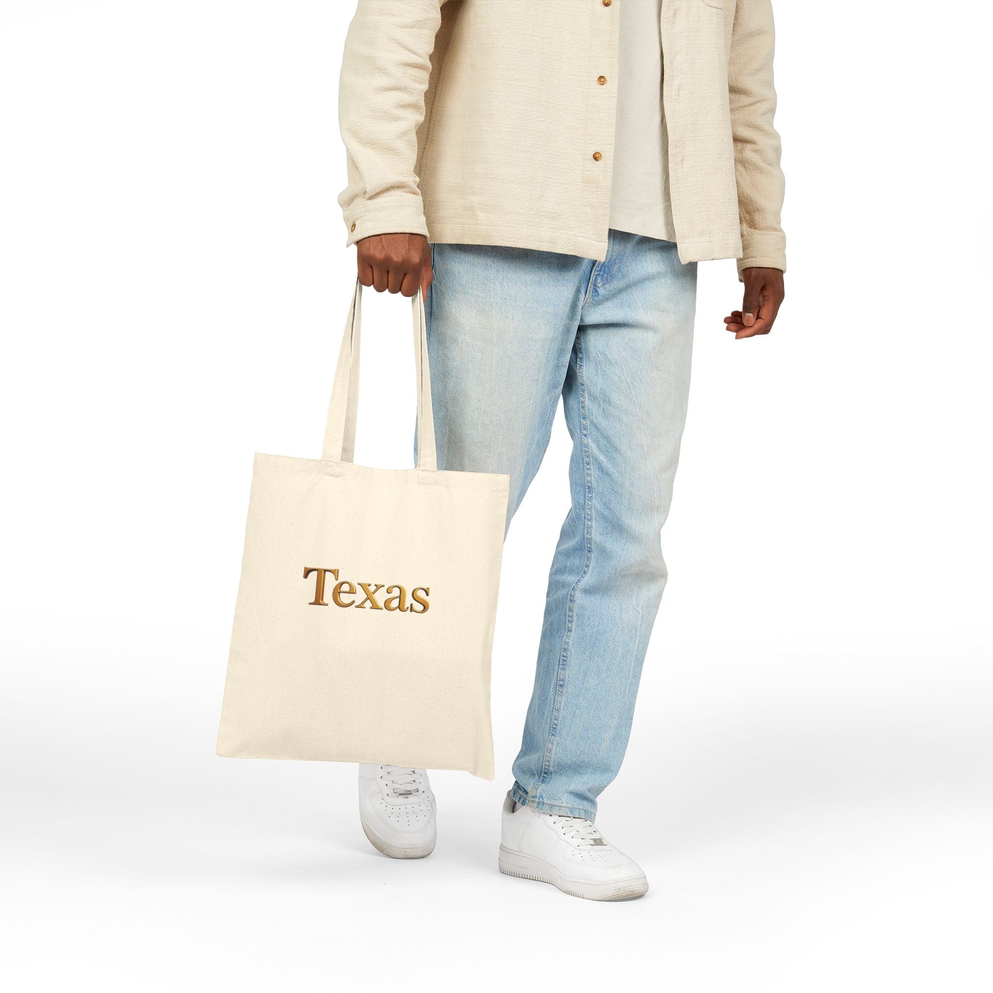 Texas Canvas Tote Bag — Rustic State Pride Grocery & Everyday Tote