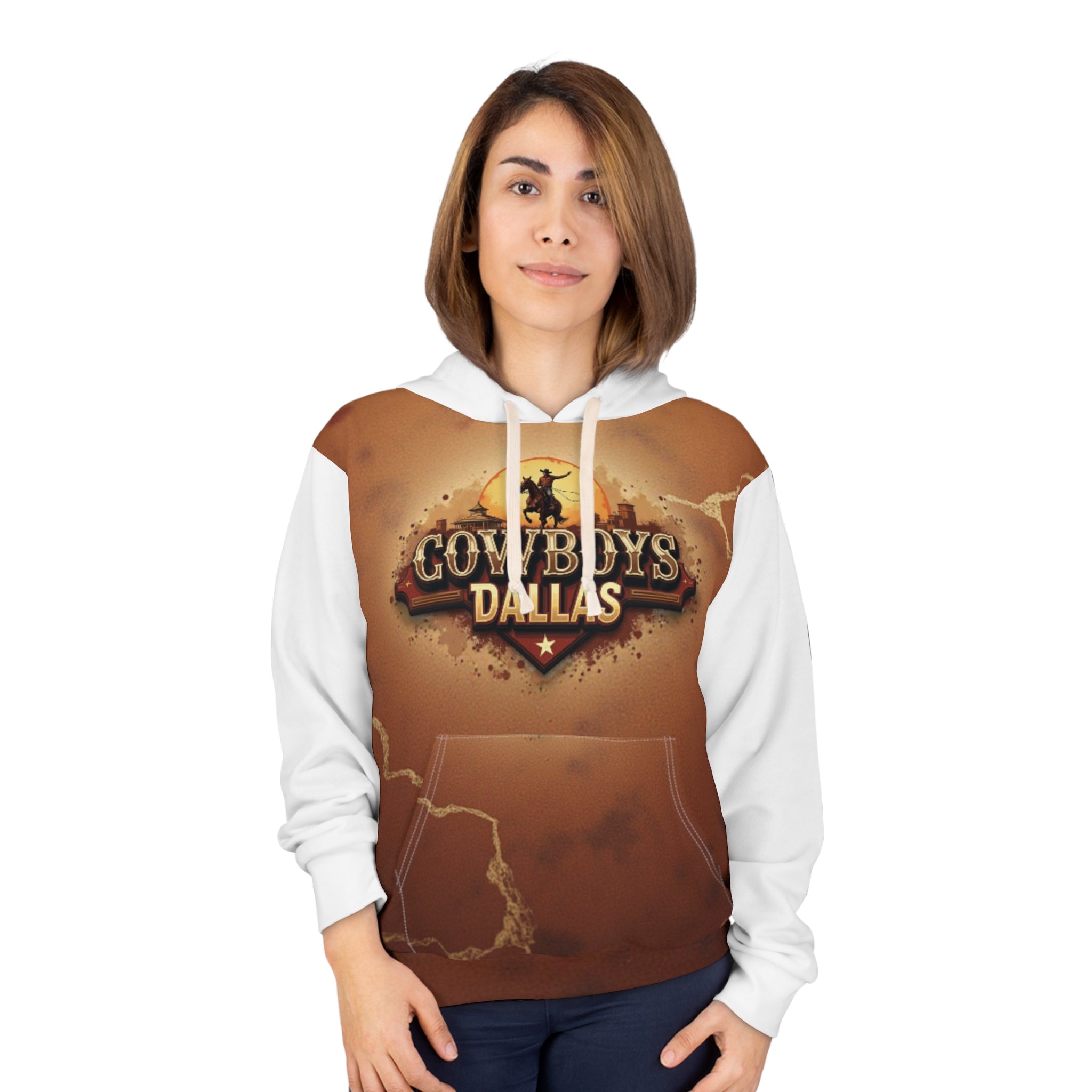 Dallas Unisex Pullover Hoodie, AOP Sweatshirt, Team Apparel, Sportswear, Casual Outfit, 