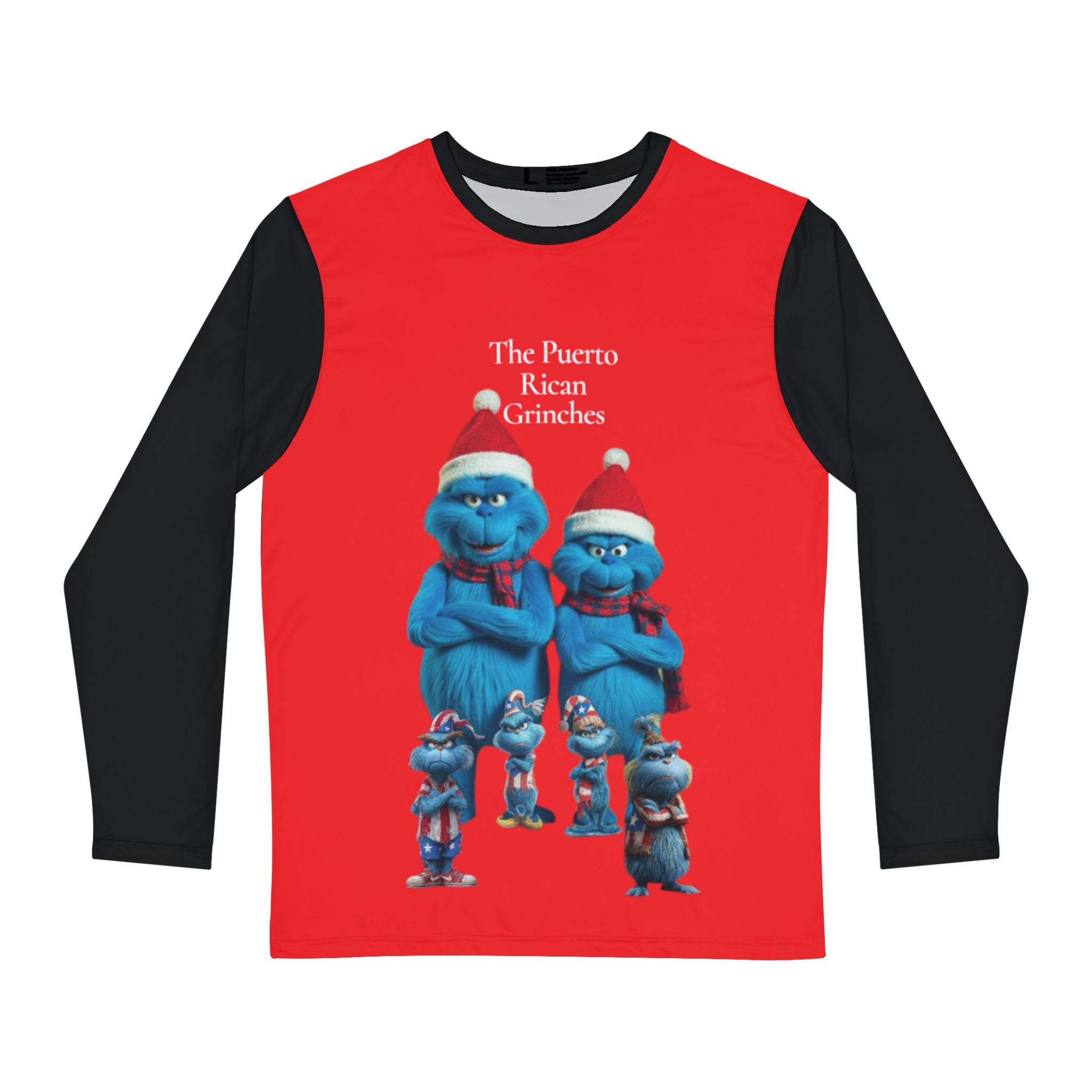 Men's Long Sleeve Shirt — "The Puerto Rican Grinches" Holiday Graphic Tee