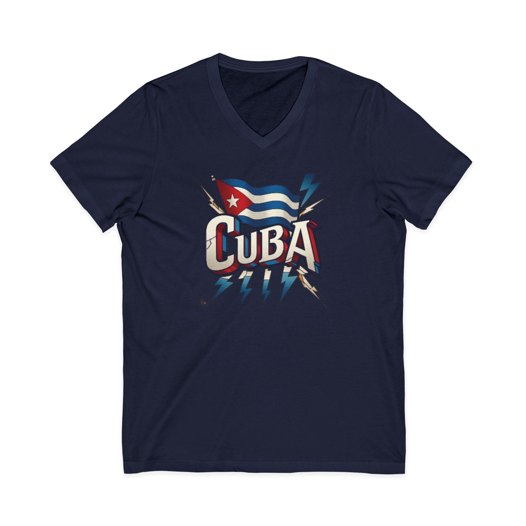 Camiseta cubana vintage con cuello en V
