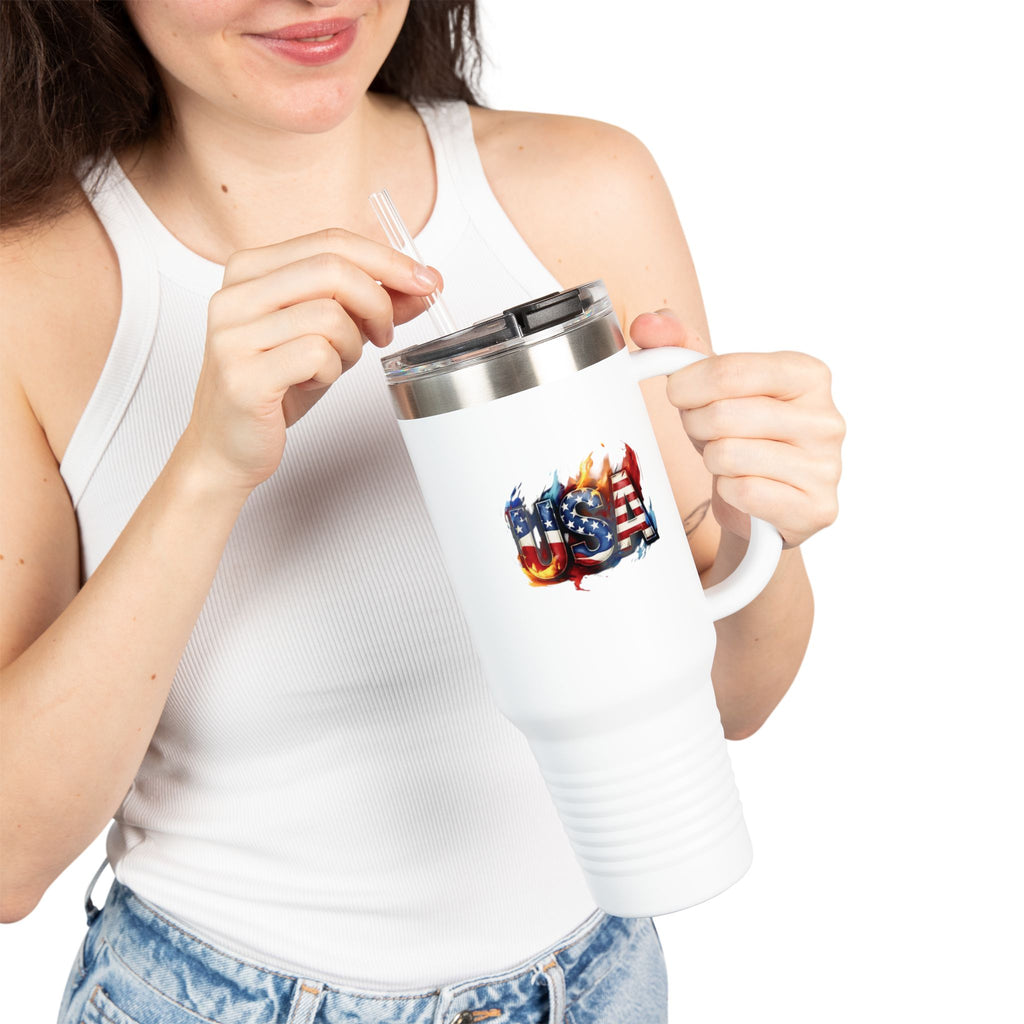 Patriotic Insulated Travel Mug – 40oz USA Design for On-the-Go Lifestyle