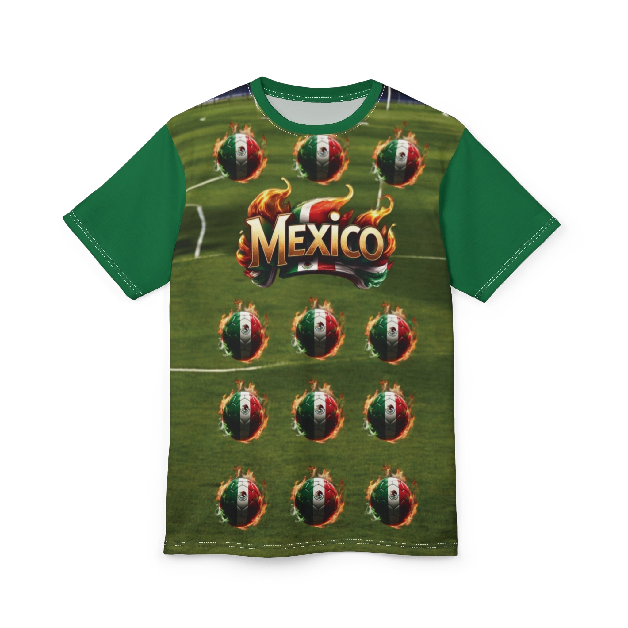 Camiseta "México: Fervor Futbolero en la Cancha" - Balones Ardientes
