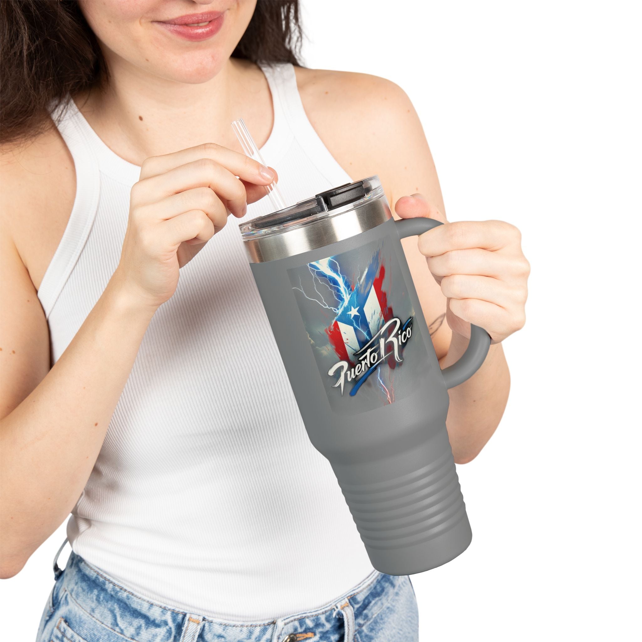 Taza de viaje con aislamiento puertorriqueño