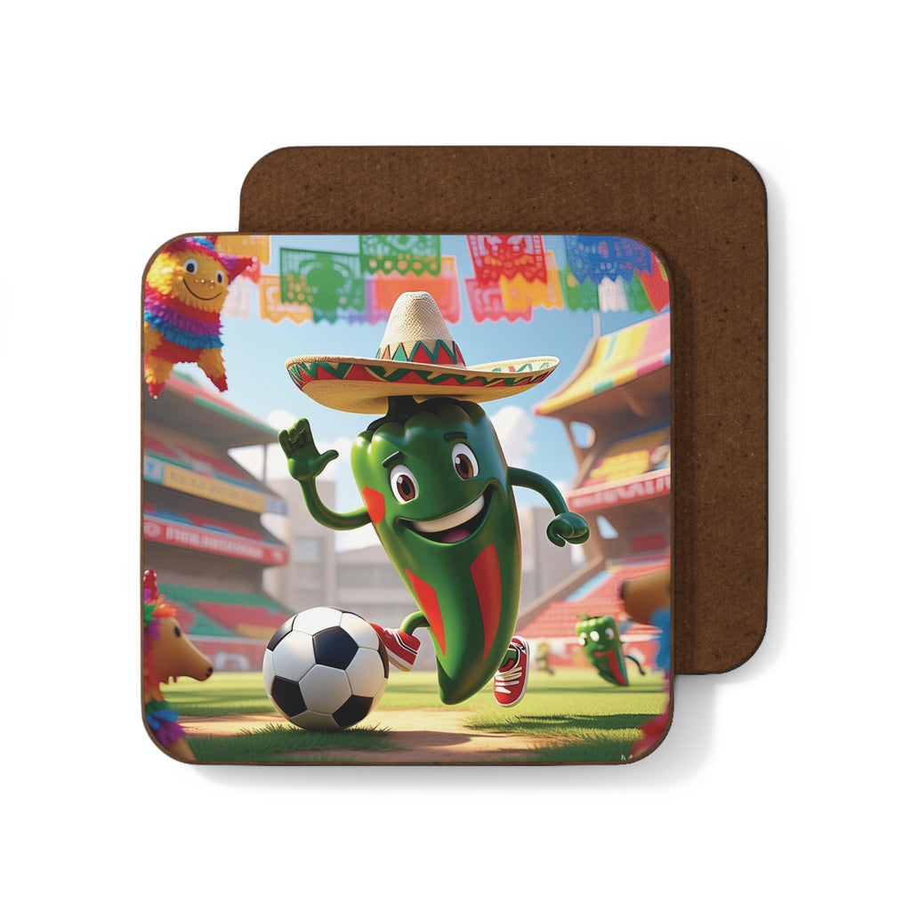 Posavasos Fiesta Soccer: divertidos posavasos de madera dura para fiestas y decoración del hogar