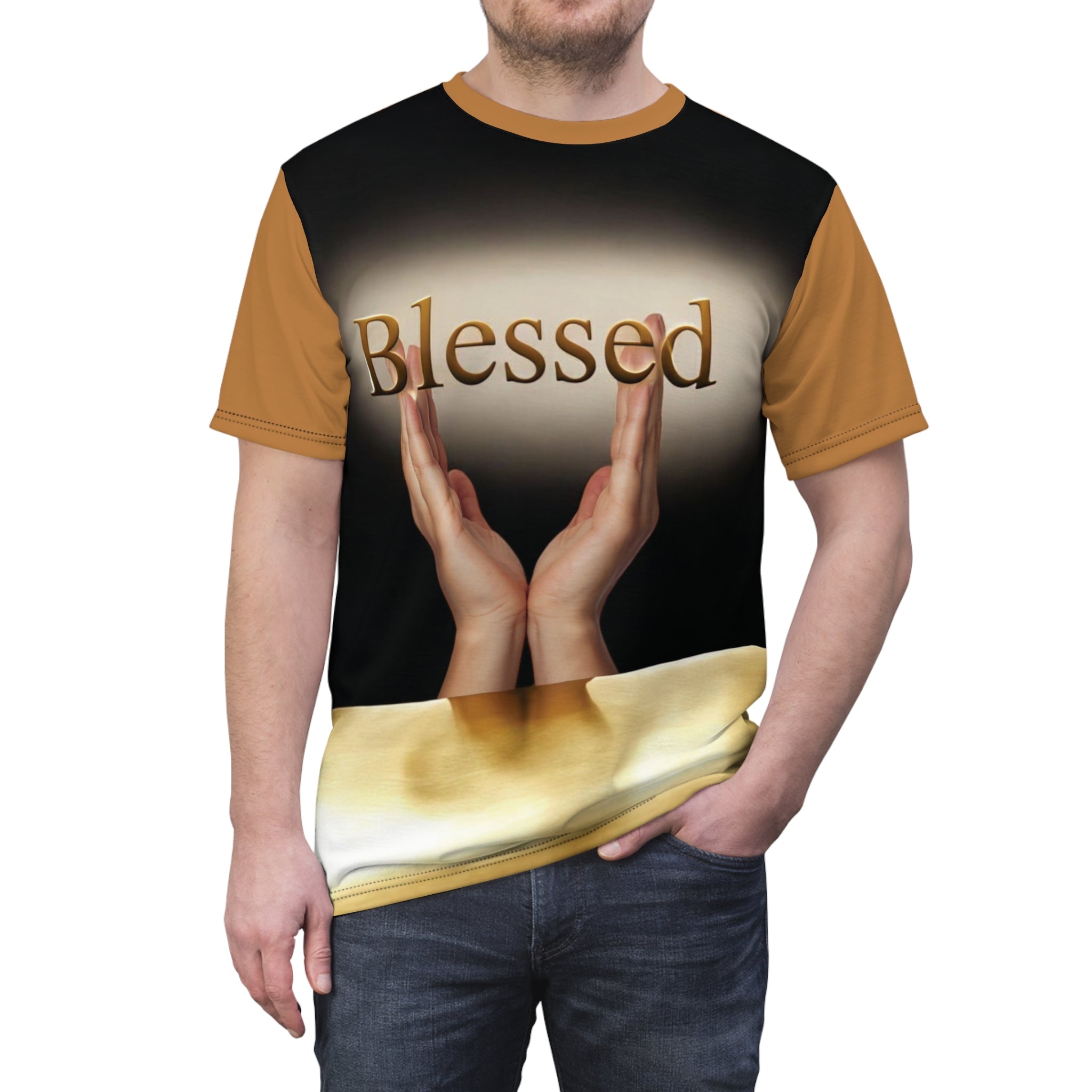 Blessed Unisex Cut & Sew Tee, Inspirational Apparel, Spiritual Gift, Faith-Based Fashion, Unique T-Shirt, Everyday Wear