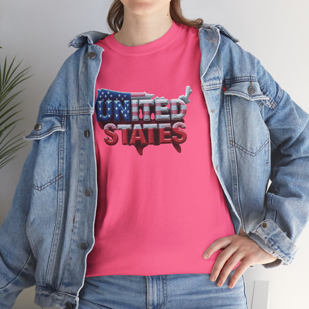 Unisex Heavy Cotton Tee - United States Graphic Tee for Patriotism & Independence Day