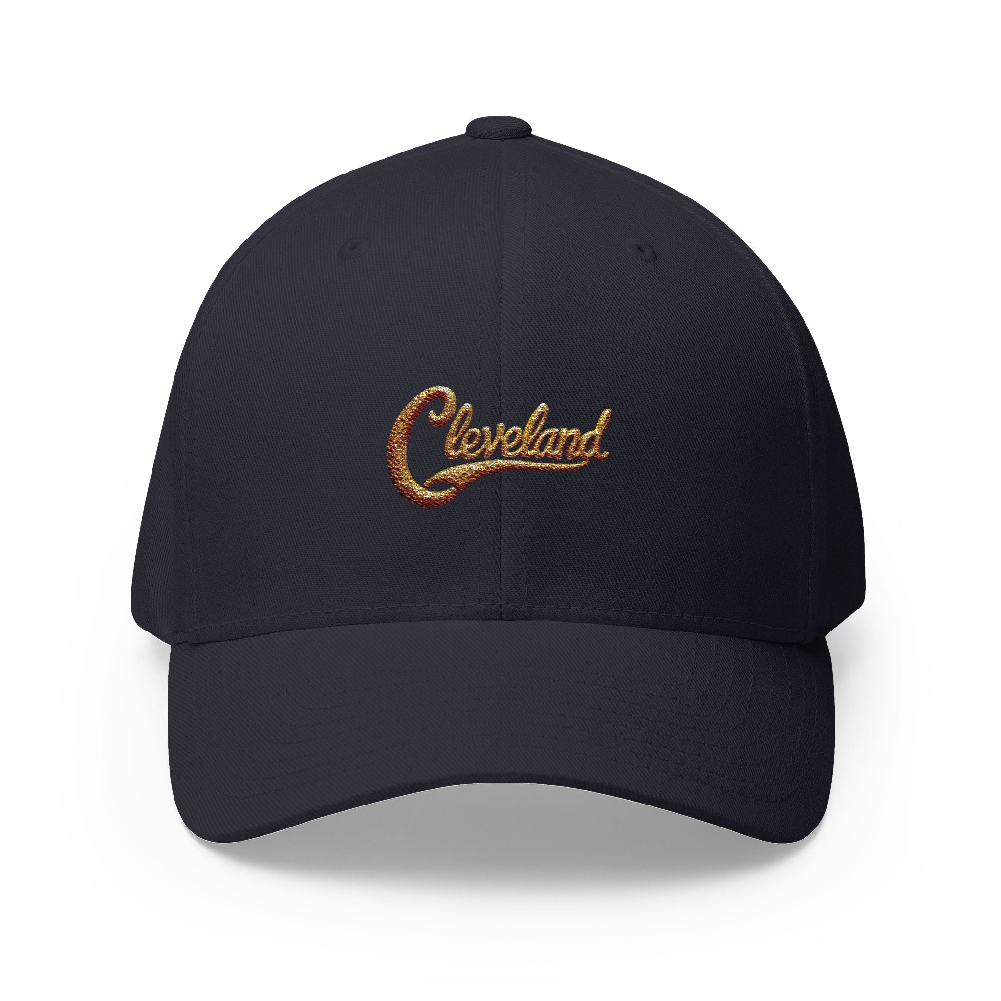 Embroidered 'Cleveland' Script Cap — Classic White Structured Hat