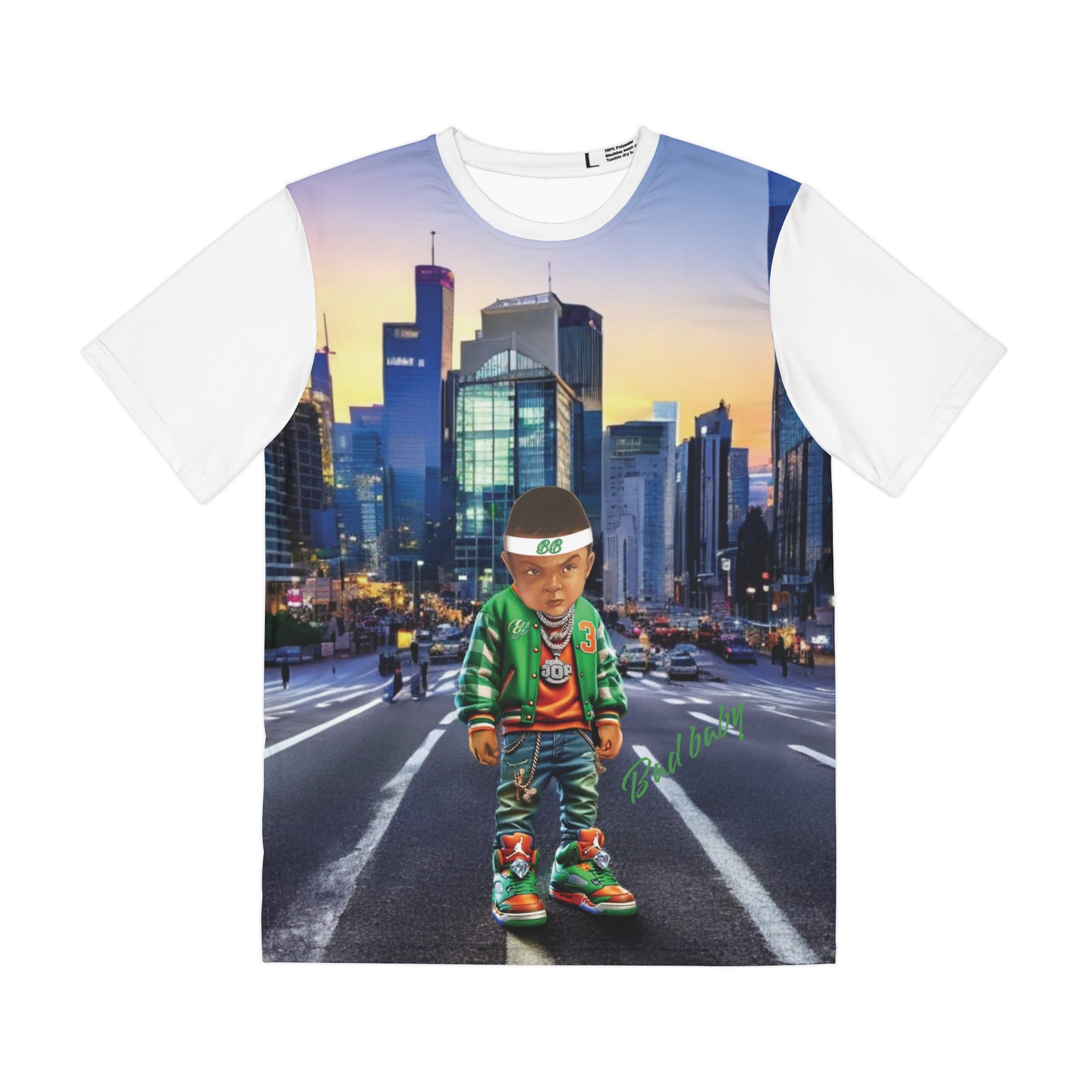 Polyester Tee Bad Baby Brand AI Background Men's T-Shirt