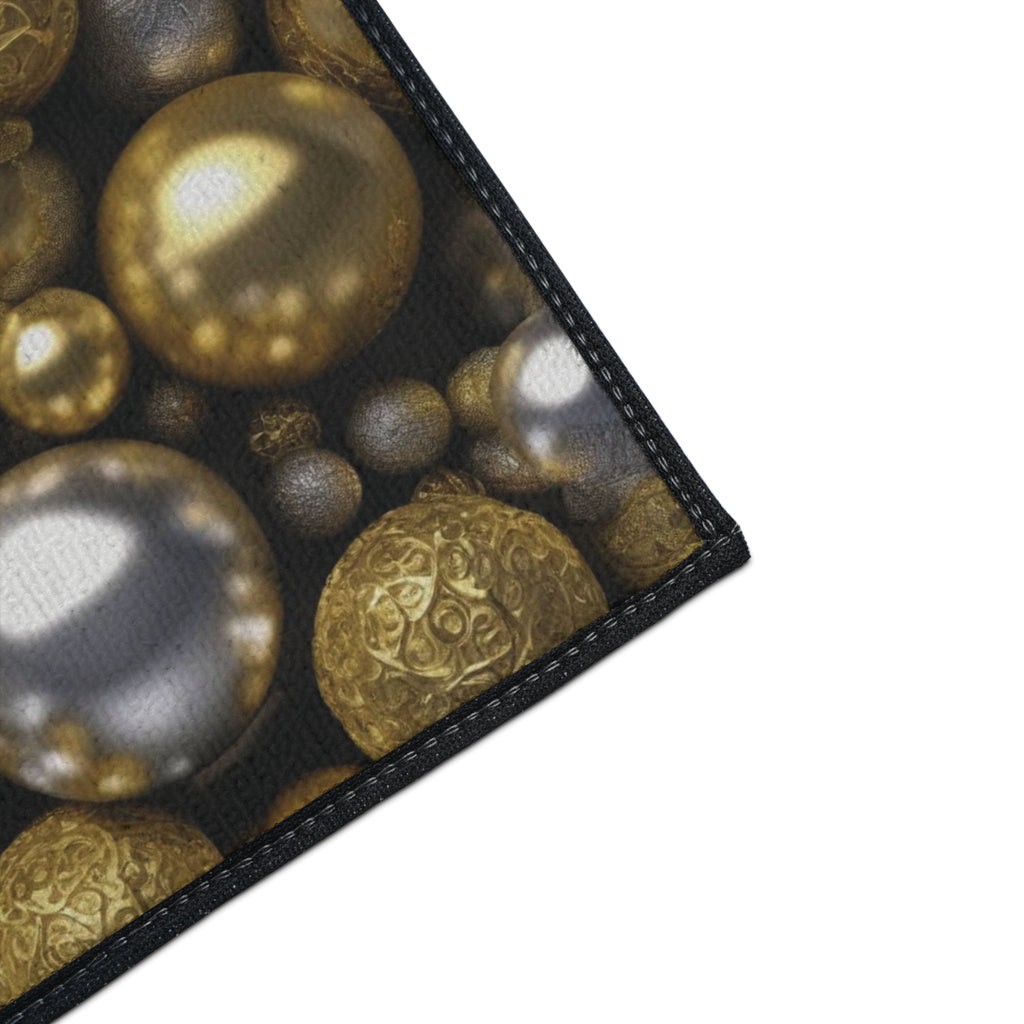 Floor Mat - Cute Gold and Silver Colored Balls Design - Ideal Gift