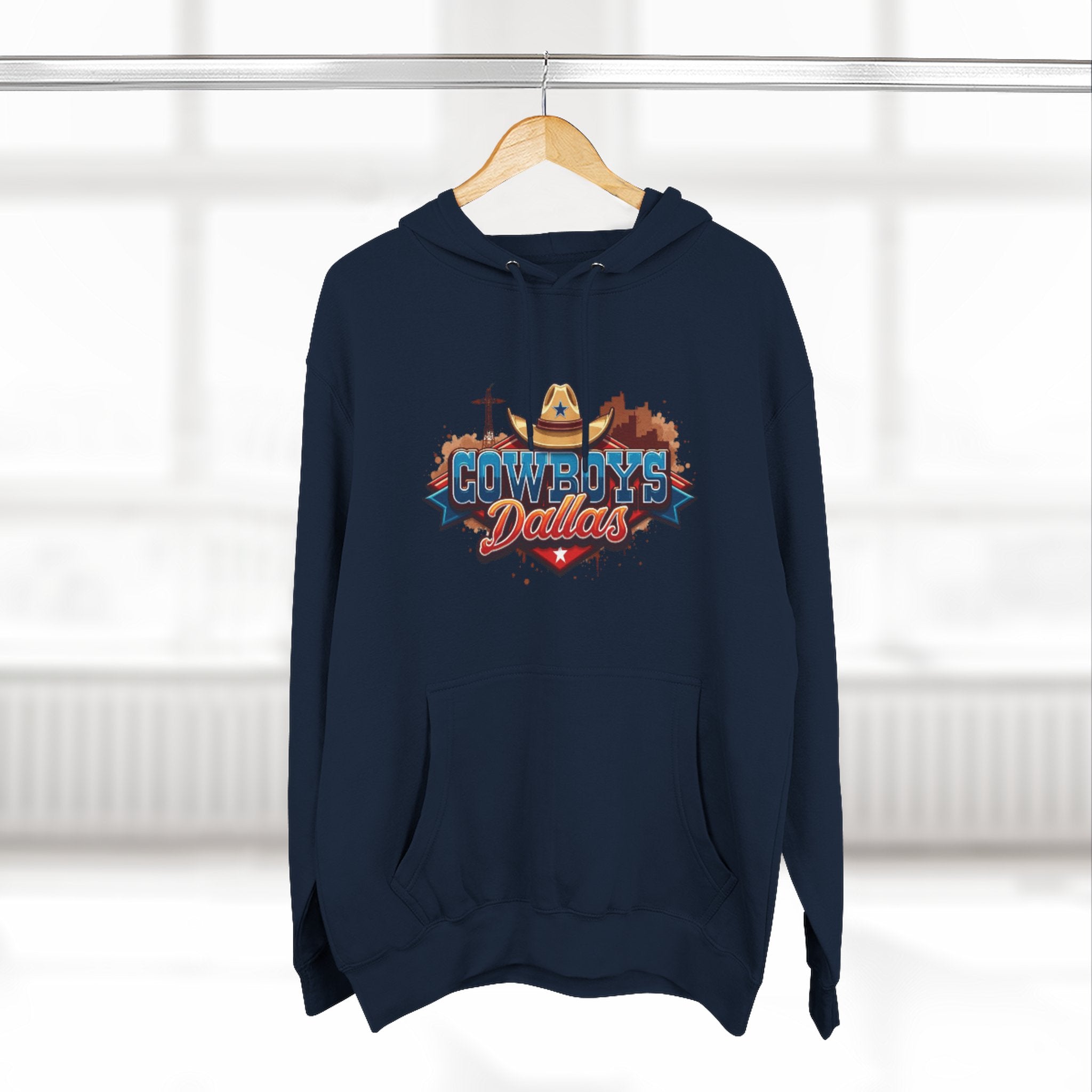 Dallas Three-Panel Fleece Hoodie, sweatshirt, clothing, cozy hoodie, for gift winter wear 
