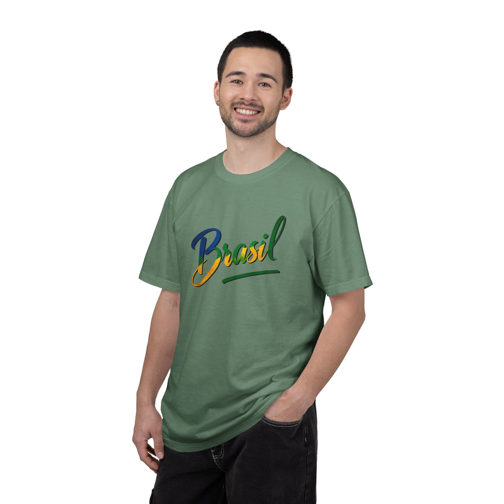 Camiseta Brasil Unissex - Camiseta Casual Tingida para Viajantes e Festividades