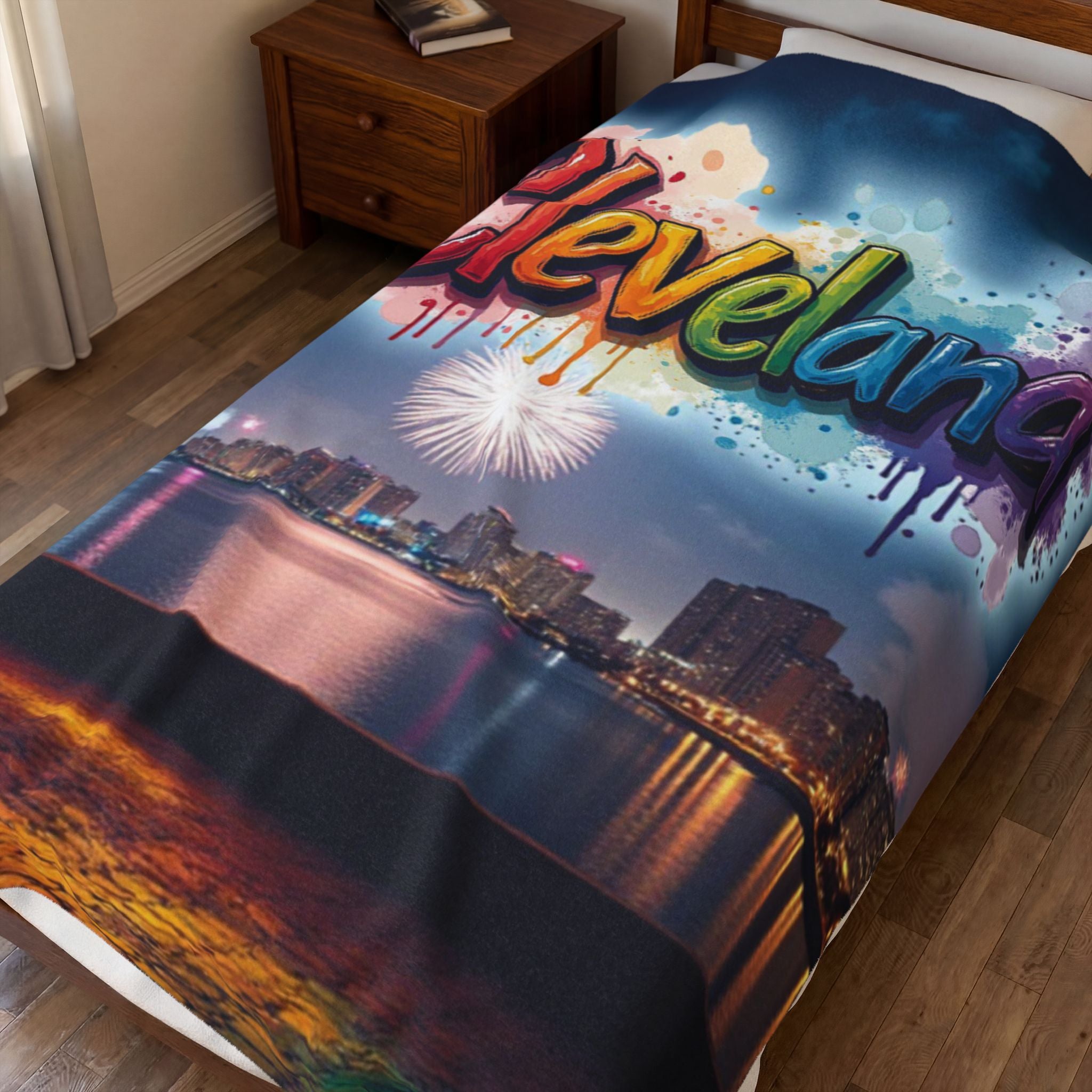 Cleveland Colorful Velveteen Plush Blanket