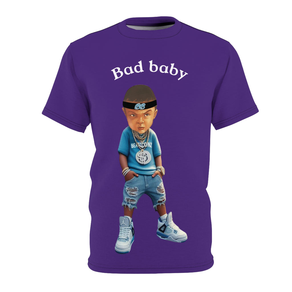 Bad Baby Cut & Sew Tee, men's T-Shirt, Gender Neutral Top, Black White Shirt, Graphic Tee, Streetwear Fashion