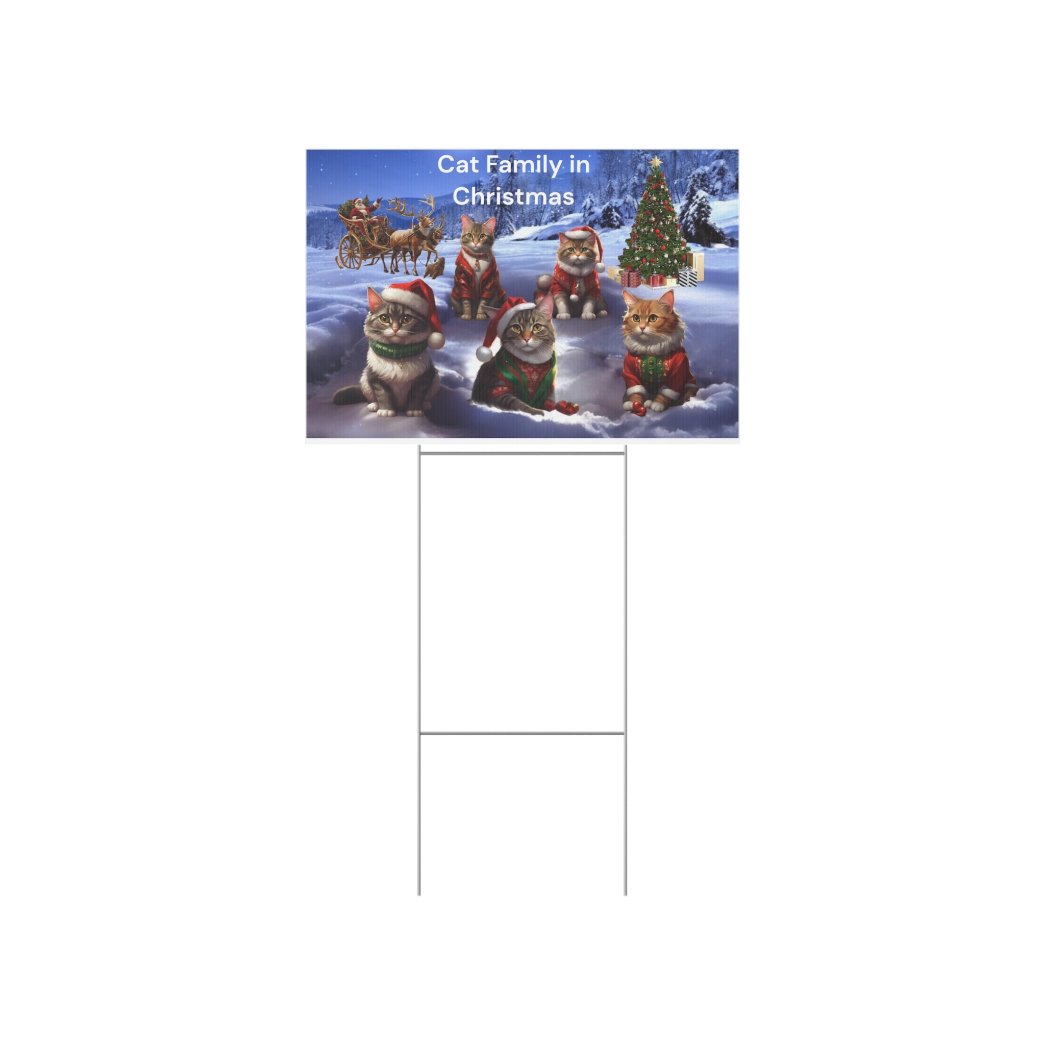 Lawn Sign - Christmas Cats for Cat Lovers
