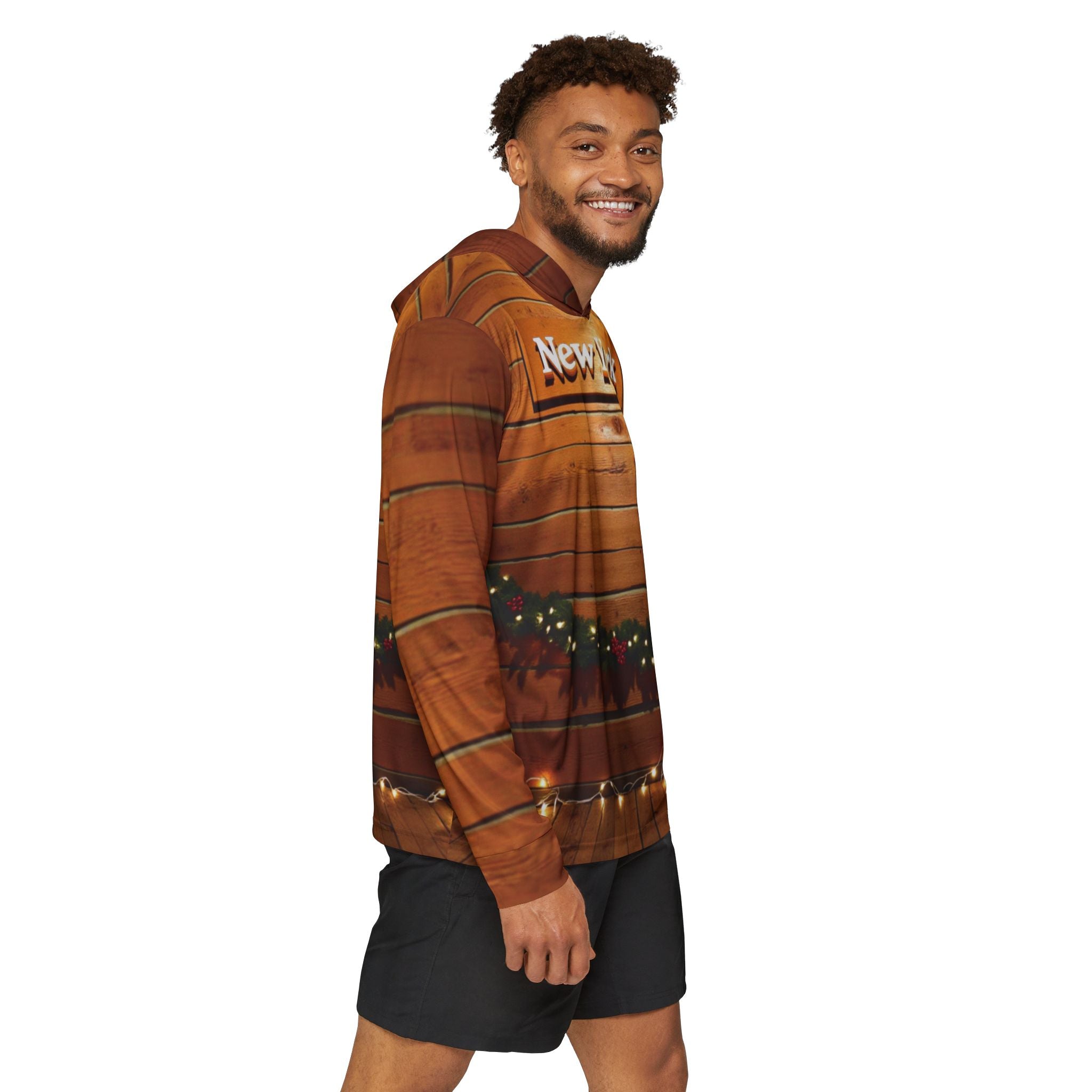 New York Christmas Wooden Wall Hoodie