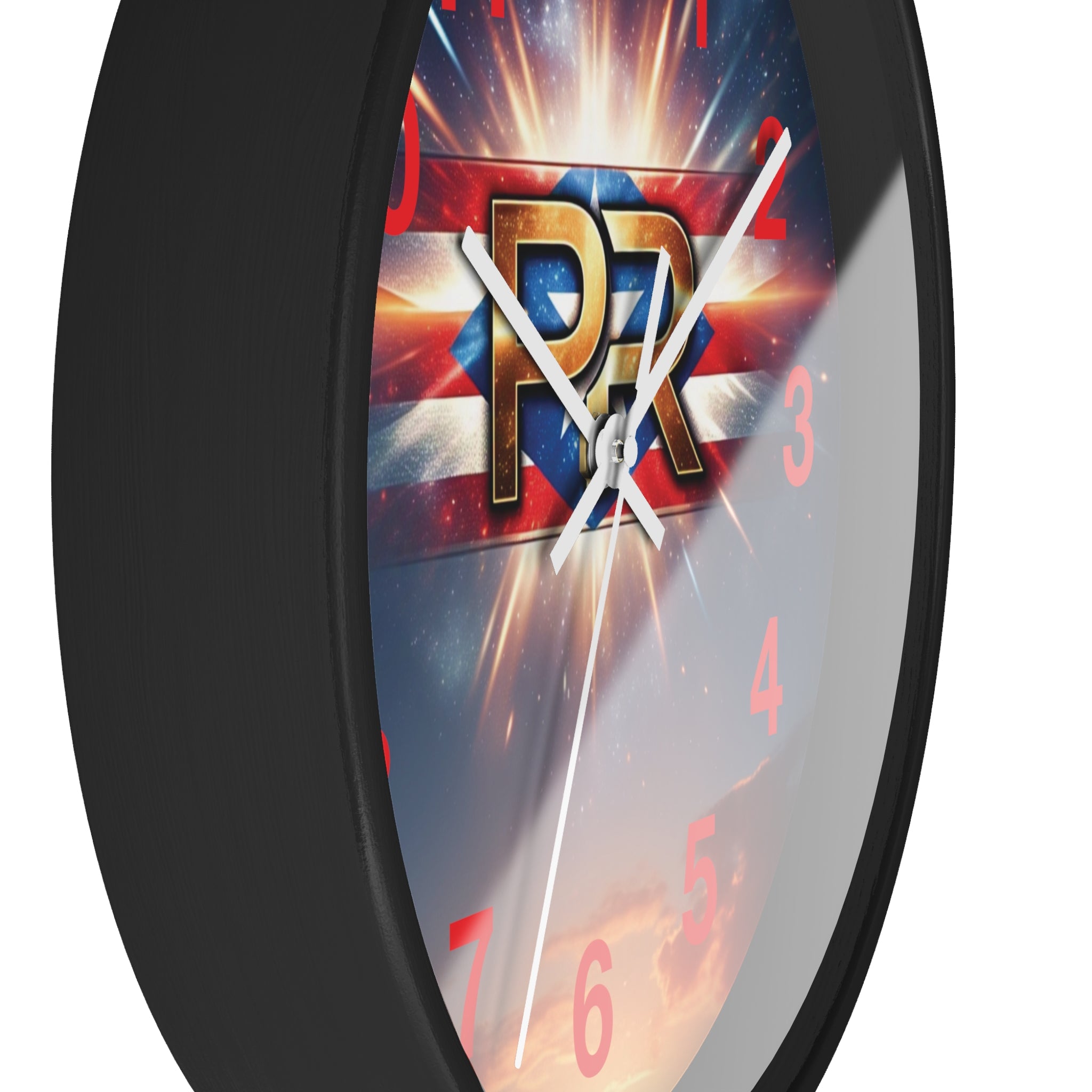 Reloj de pared puertorriqueño con el logotipo de PR: perfecto para decoración del hogar o regalos.