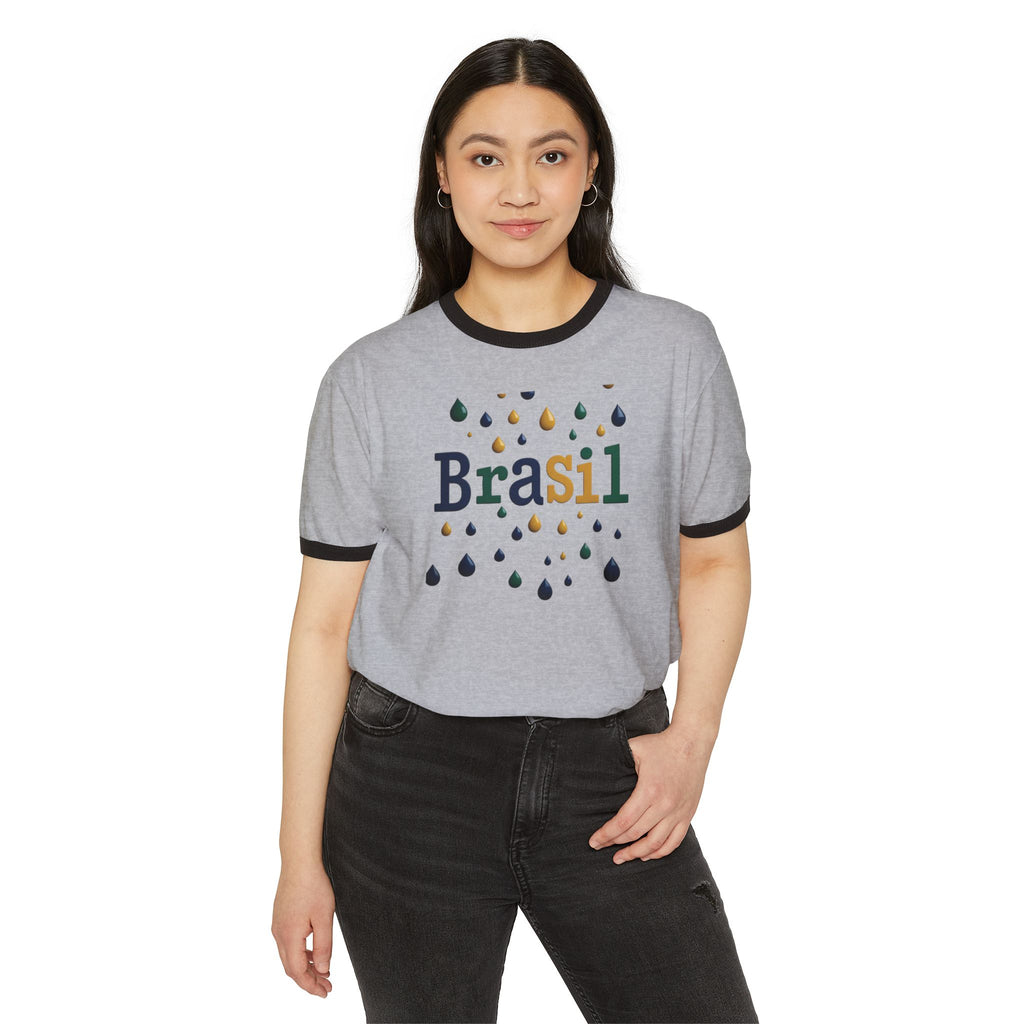 Camiseta Brasil Graphic Ringer - Camiseta estilosa e confortável para uso casual