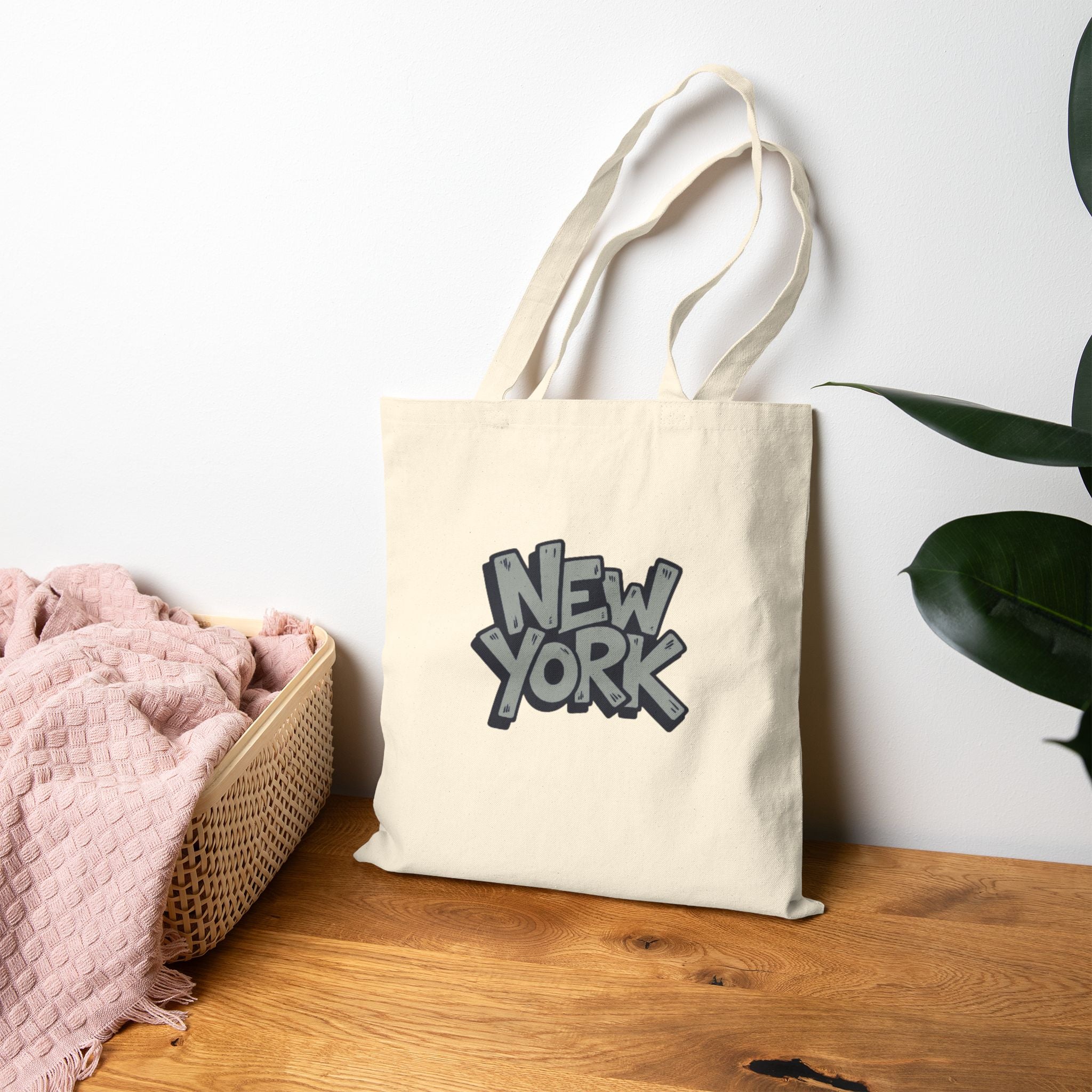 New York Graffiti Cotton Tote Bag