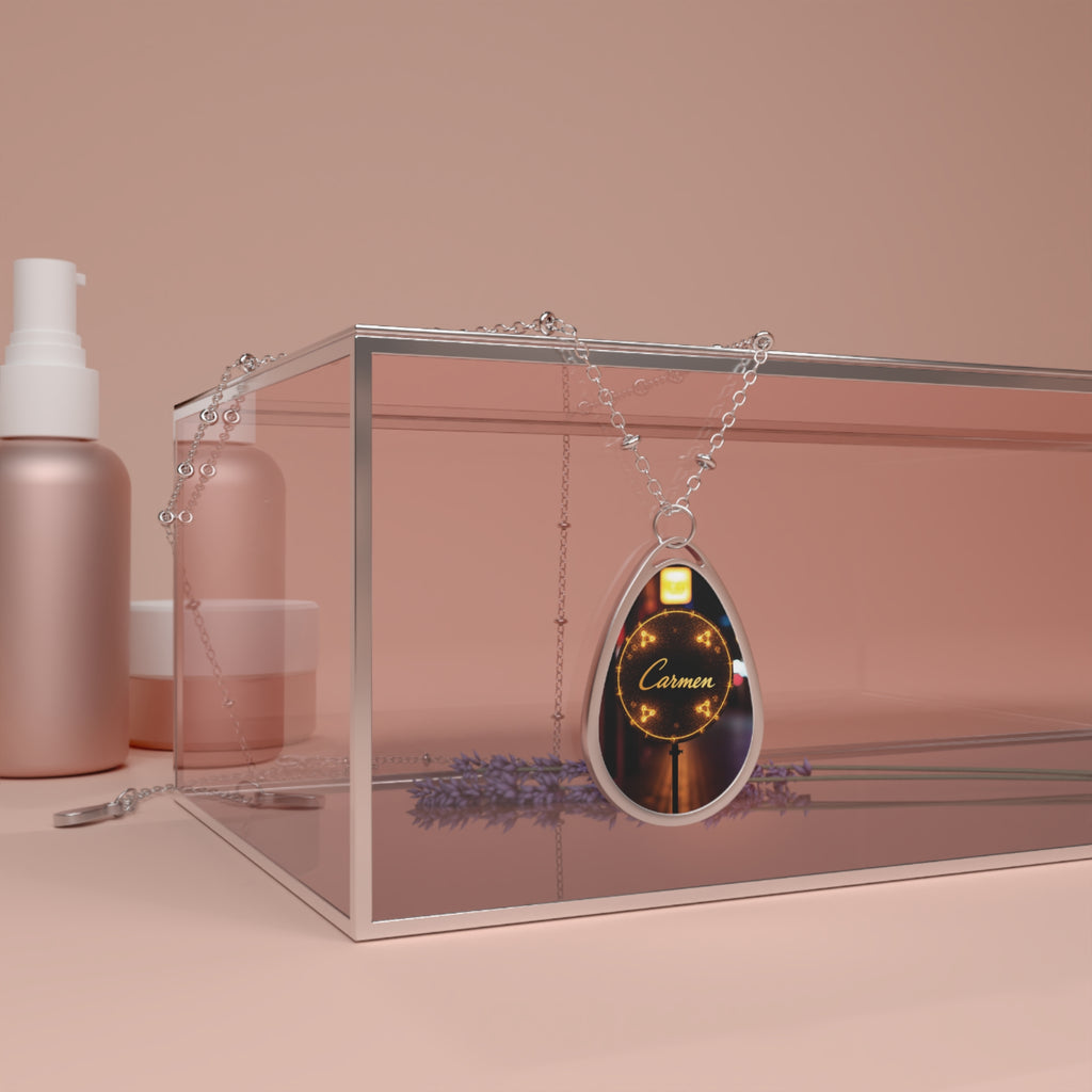 Personalized oval necklace, with the name 'Carmen ' Custom Pendant Jewelry, Elegant Gift for Her, Name Necklace, Mother's Day Necklace, Unique Jewelry