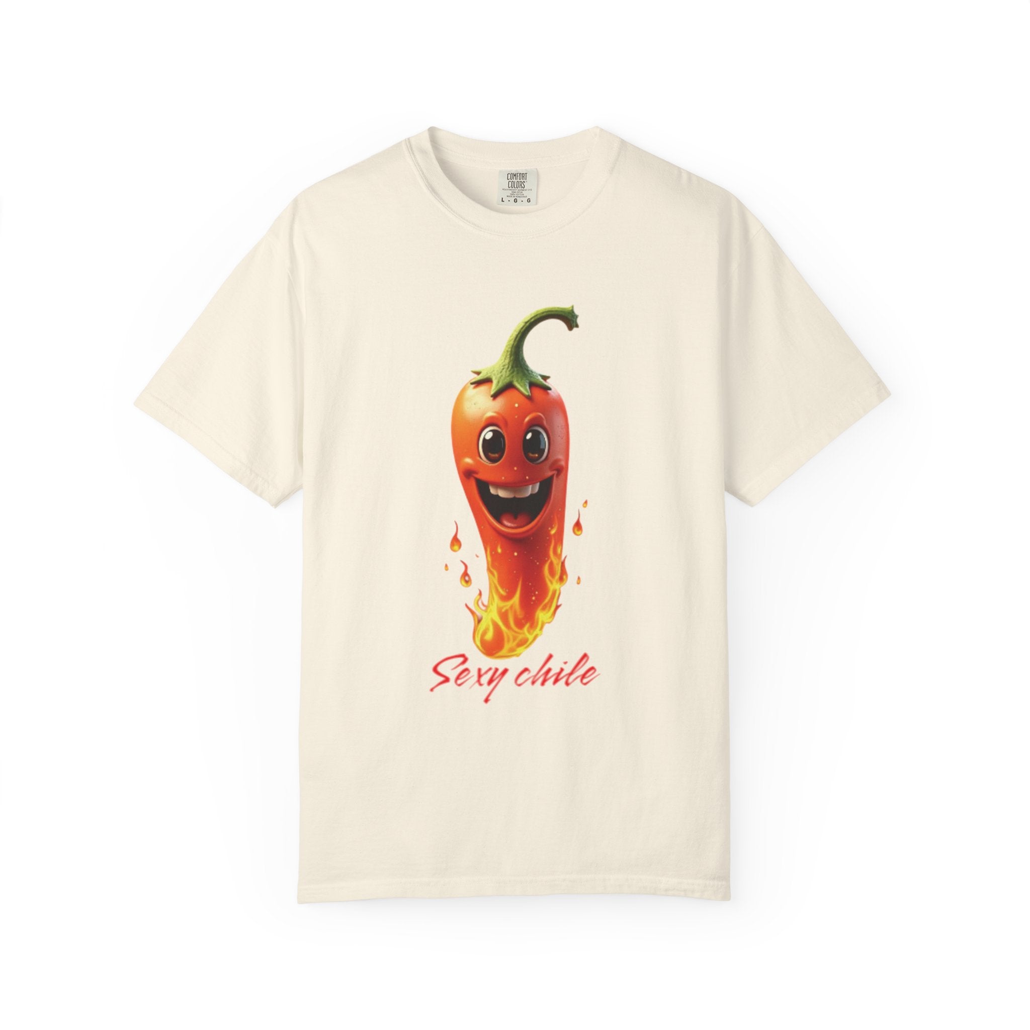 Funny unisex tie-dyed t-shirt with the phrase "Sexy Chile"