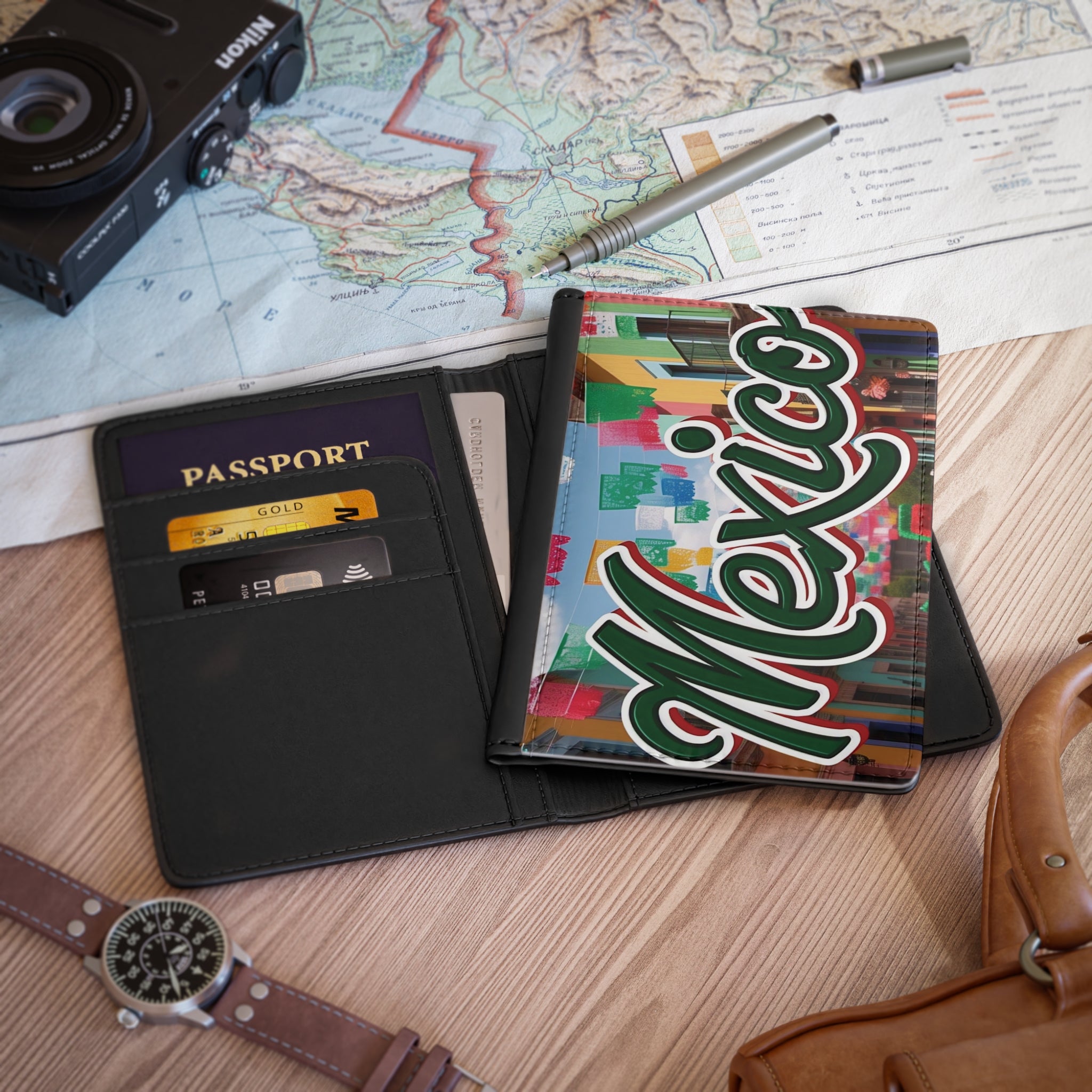 Funda vibrante para pasaporte de México: accesorio de viaje para aventureros