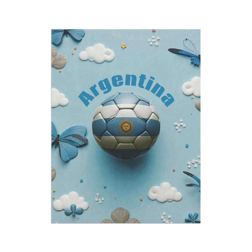 Argentina Soccer Garden Flag — Decorative Lawn Banner with Football Design