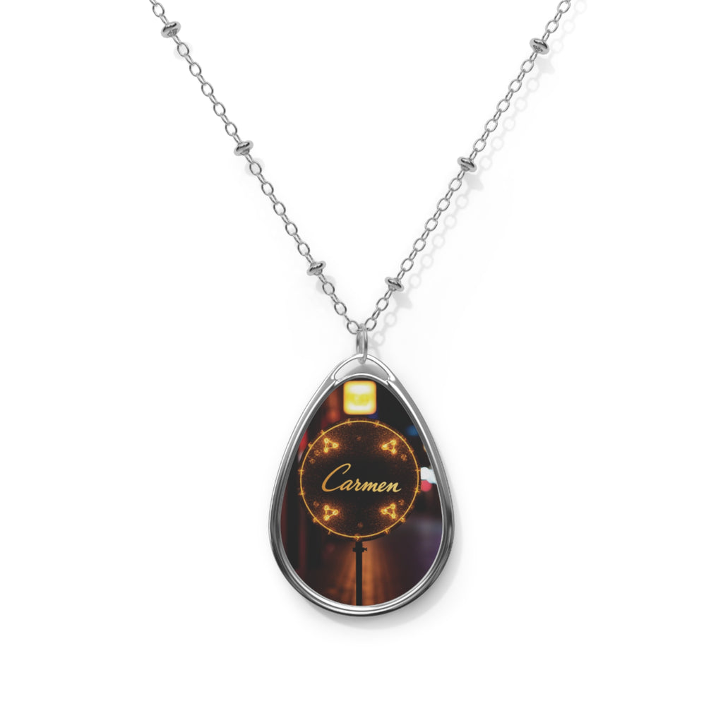 Personalized oval necklace, with the name 'Carmen ' Custom Pendant Jewelry, Elegant Gift for Her, Name Necklace, Mother's Day Necklace, Unique Jewelry 
