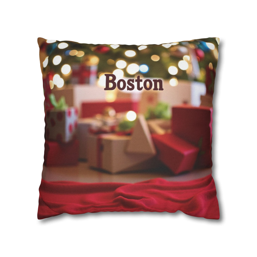 Boston Holiday Decorative Pillowcase