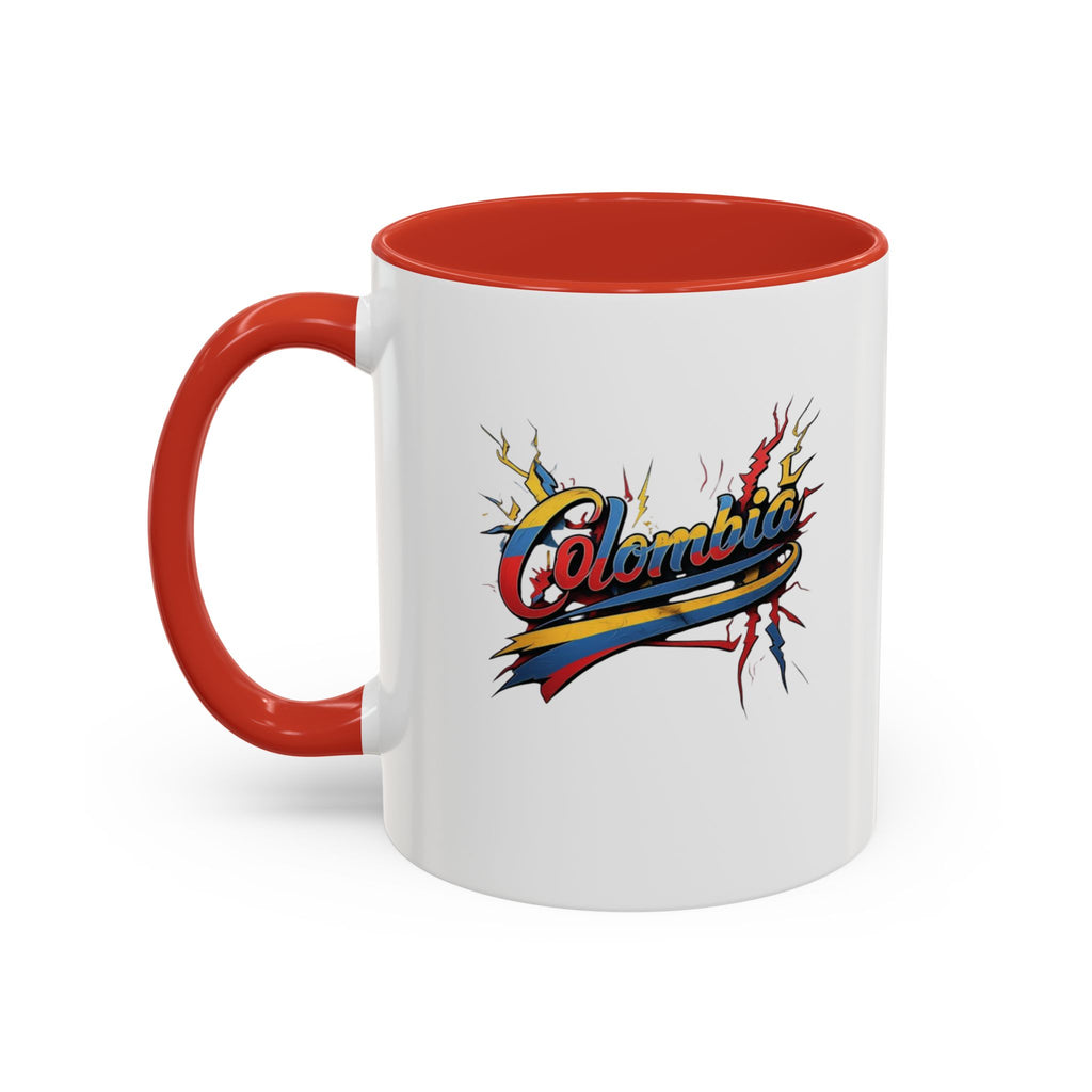 Taza de café con acento colombiano (325 ml y 440 ml), ideal para amantes del café y como regalo.