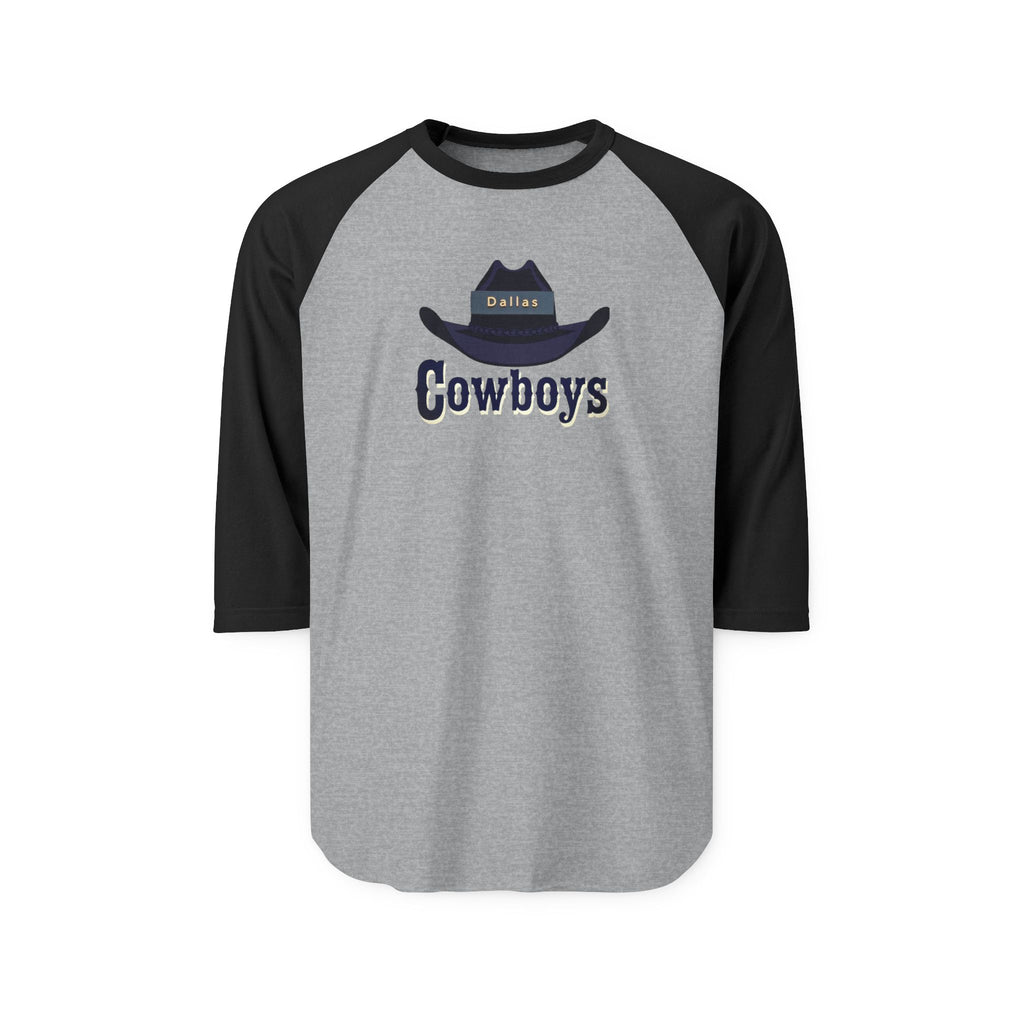 Cowboys Unisex Three-Quarter Sleeve Raglan Shirt, Western Tee, Casual Outfit, Game Day Apparel, for Gift 